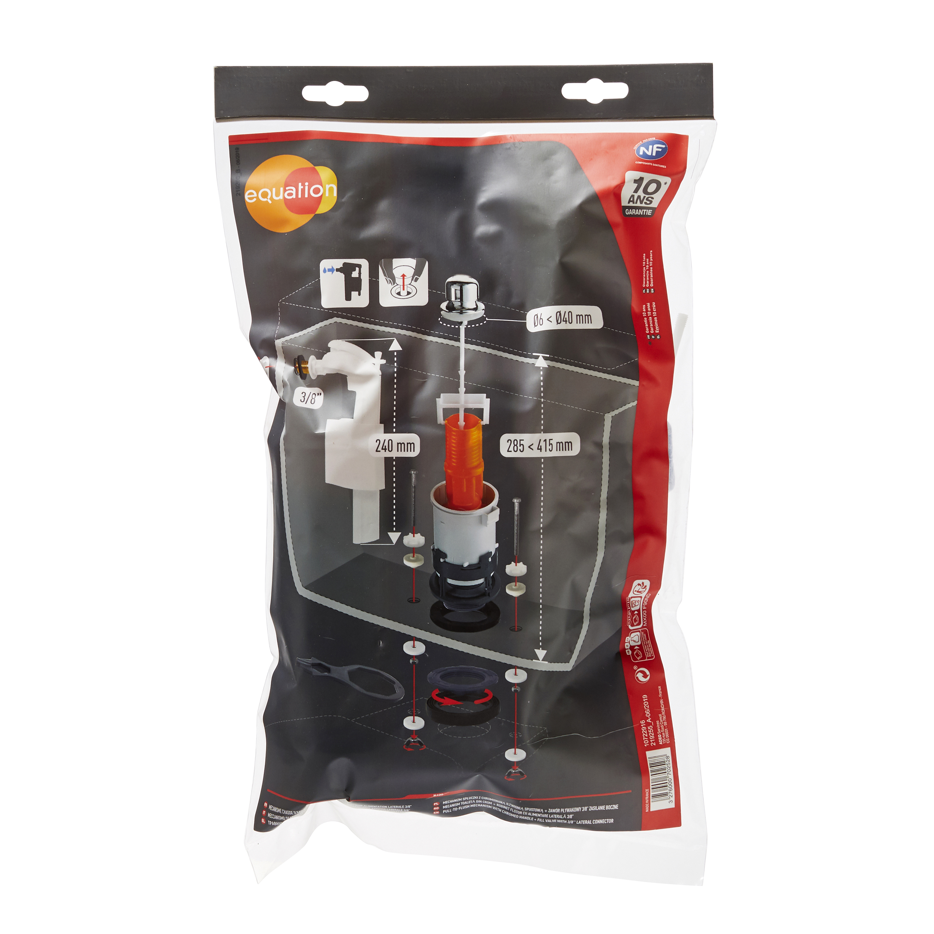 AFT Tireur Chasse D'Eau Vertical Droit Chrome - 130mm