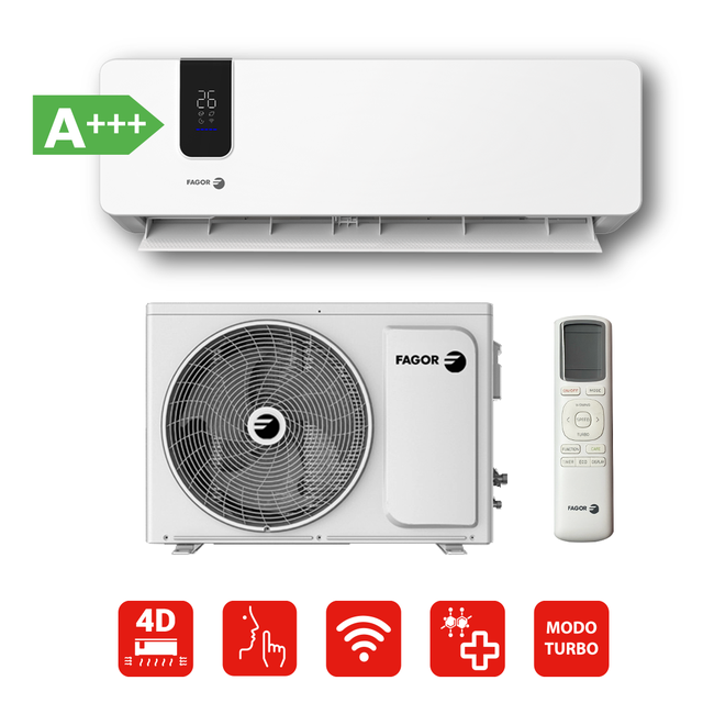 Aire acondicionado inverter split 1X1 Fagor NATUR 3+ 2000 A+++ 2000 fg Wi-Fi
