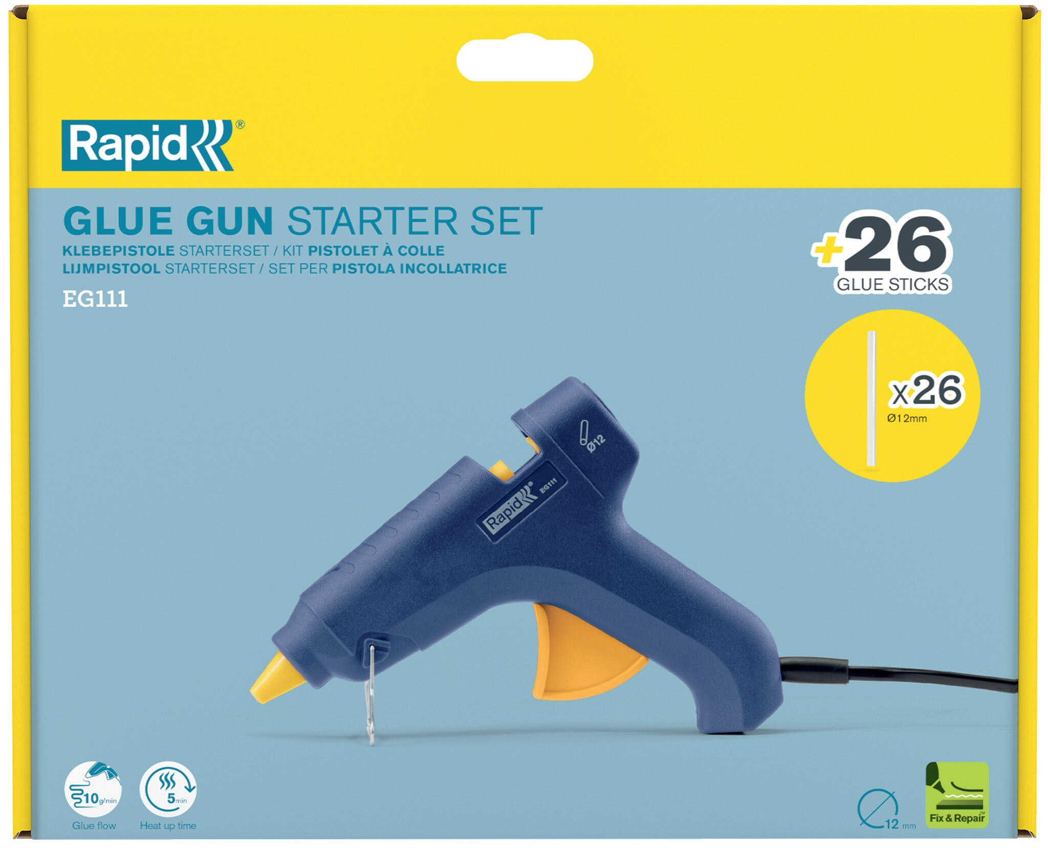Pistolet do klejenia na gorąco EG 111 Rapid + 500g kleju - 4