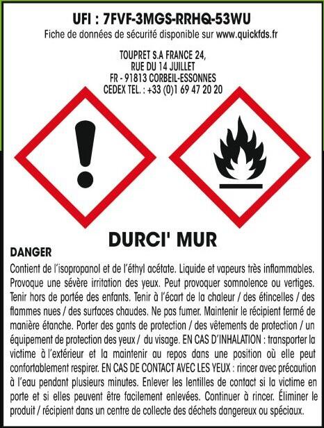 Traitement Durci' mur avant enduit et peinture Toupret 1 L - 7