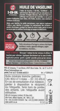 Huile de vaseline 3-EN-UN TECHNIQUE en burette 100 ml - 12