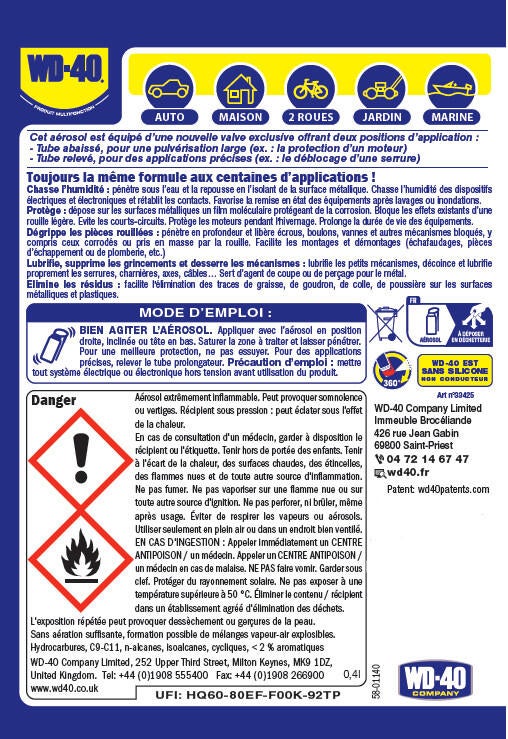 Lubrifiant multifonction spray double position 350 ml - WD-40 - 6