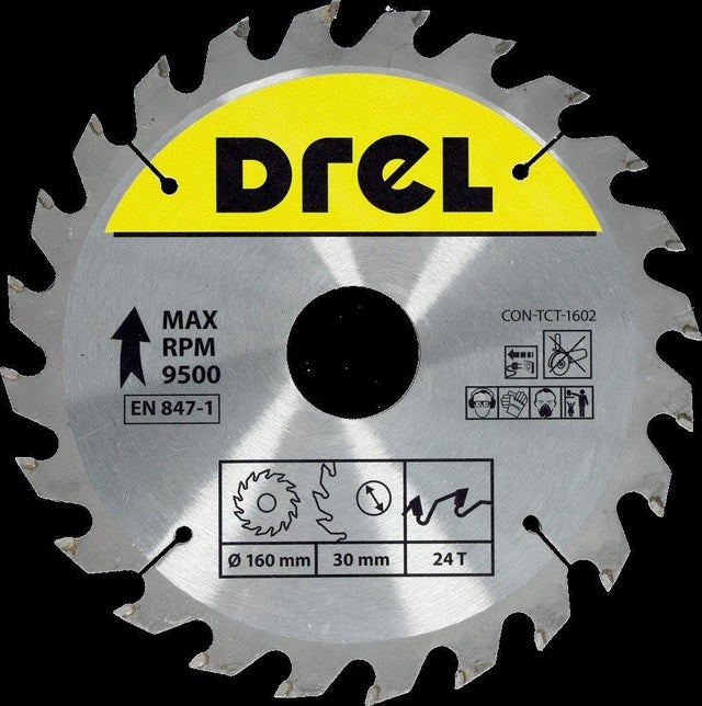 Piła widiowa do drewna 160 mm 24Z, otwór 12,7/16/20