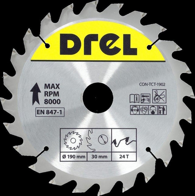 Piła widiowa do drewna 185 mm 24Z, otwór 30/20/16 mm DREL