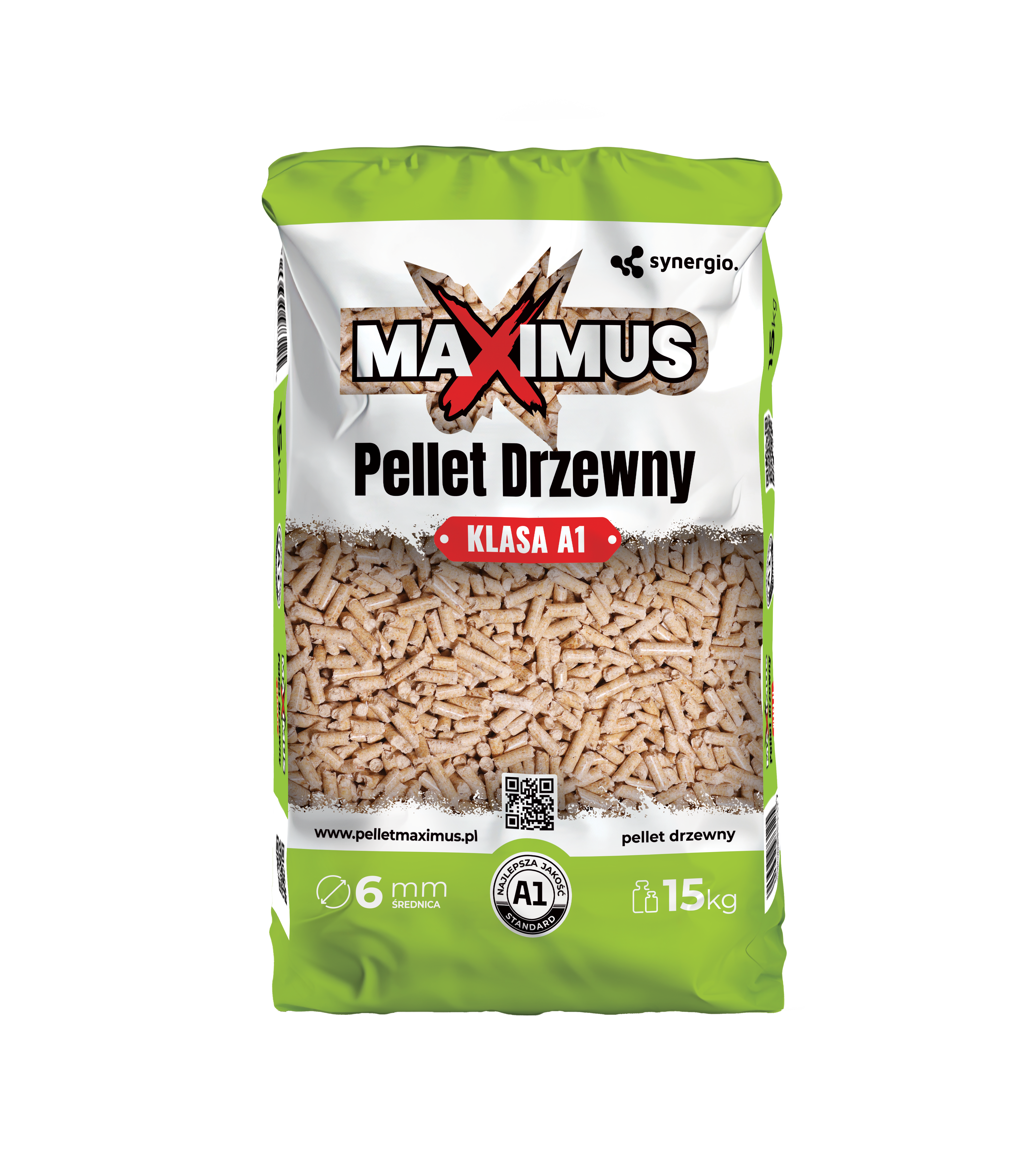 Maximus pellet drzewny KLASA A1, 6 mm, worek 15 kg