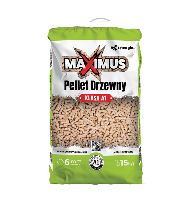 Maximus pellet drzewny KLASA A1, 6 mm, worek 15 kg