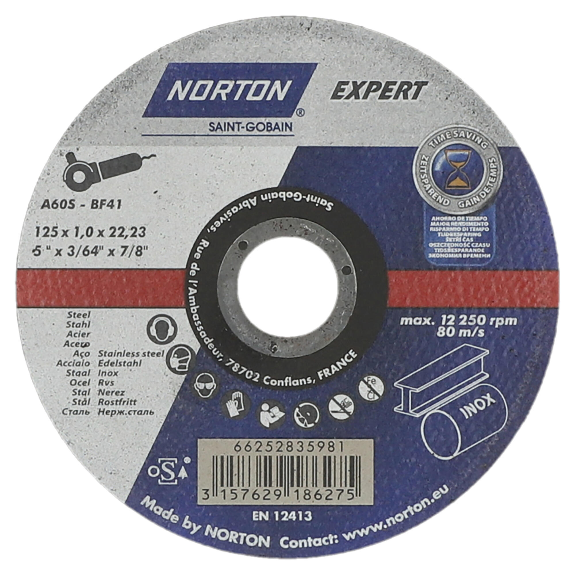 Tarcza do cięcia metalu / Inox 125x1,0x22,2 mm - 2