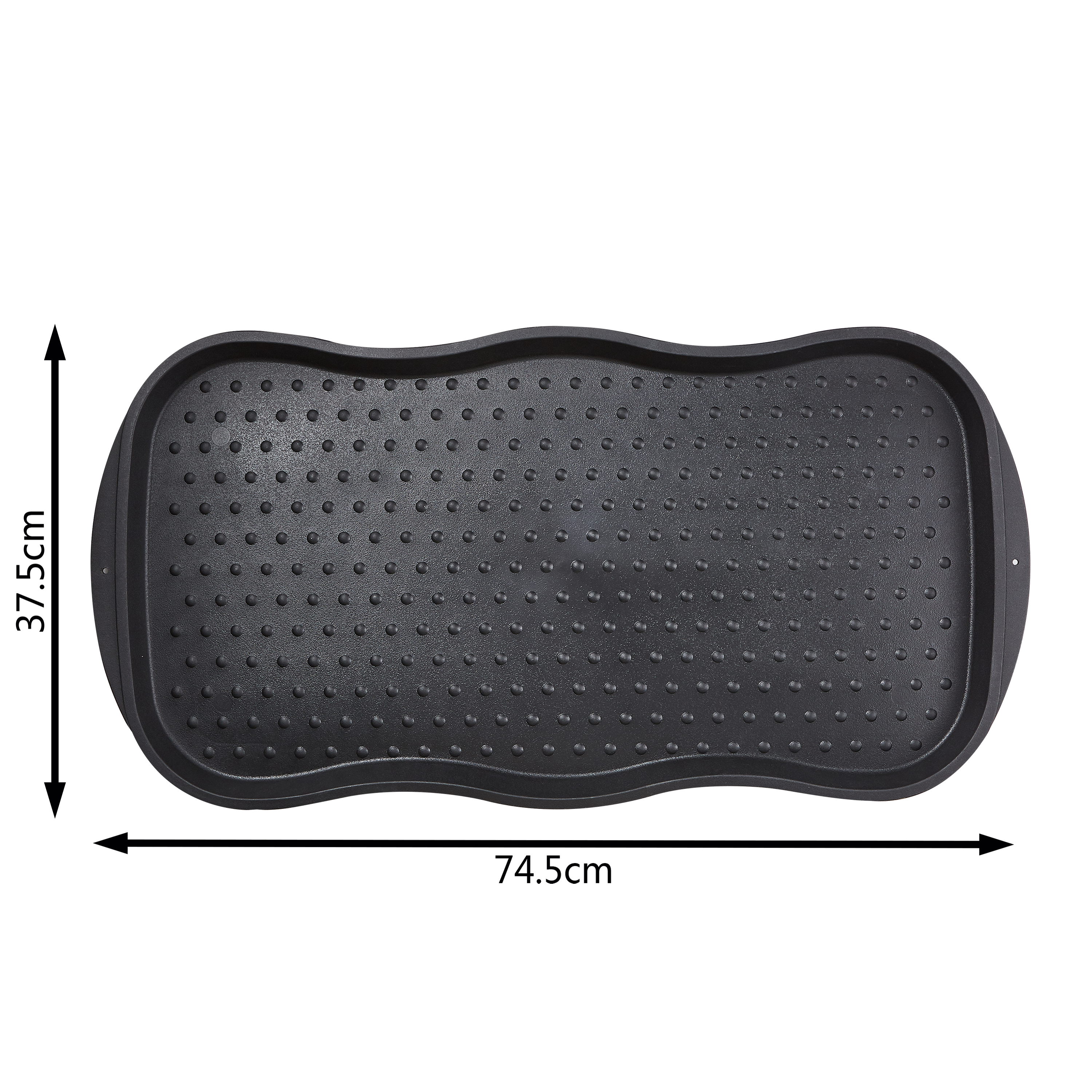 Zerbino Lagun in polipropilene nero irregolare, L 37.5 x L 74.5 cm - 3