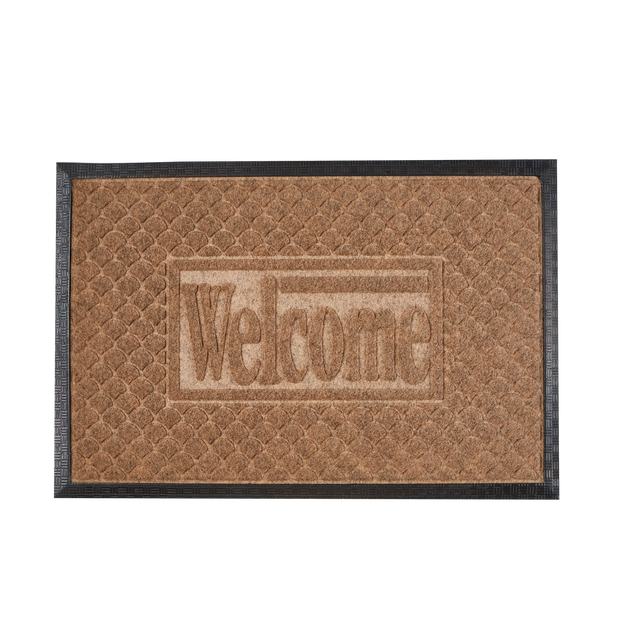 Zerbino Lenzo in gomma vulcanizzata beige rettangolare, L 60 x L 40 cm