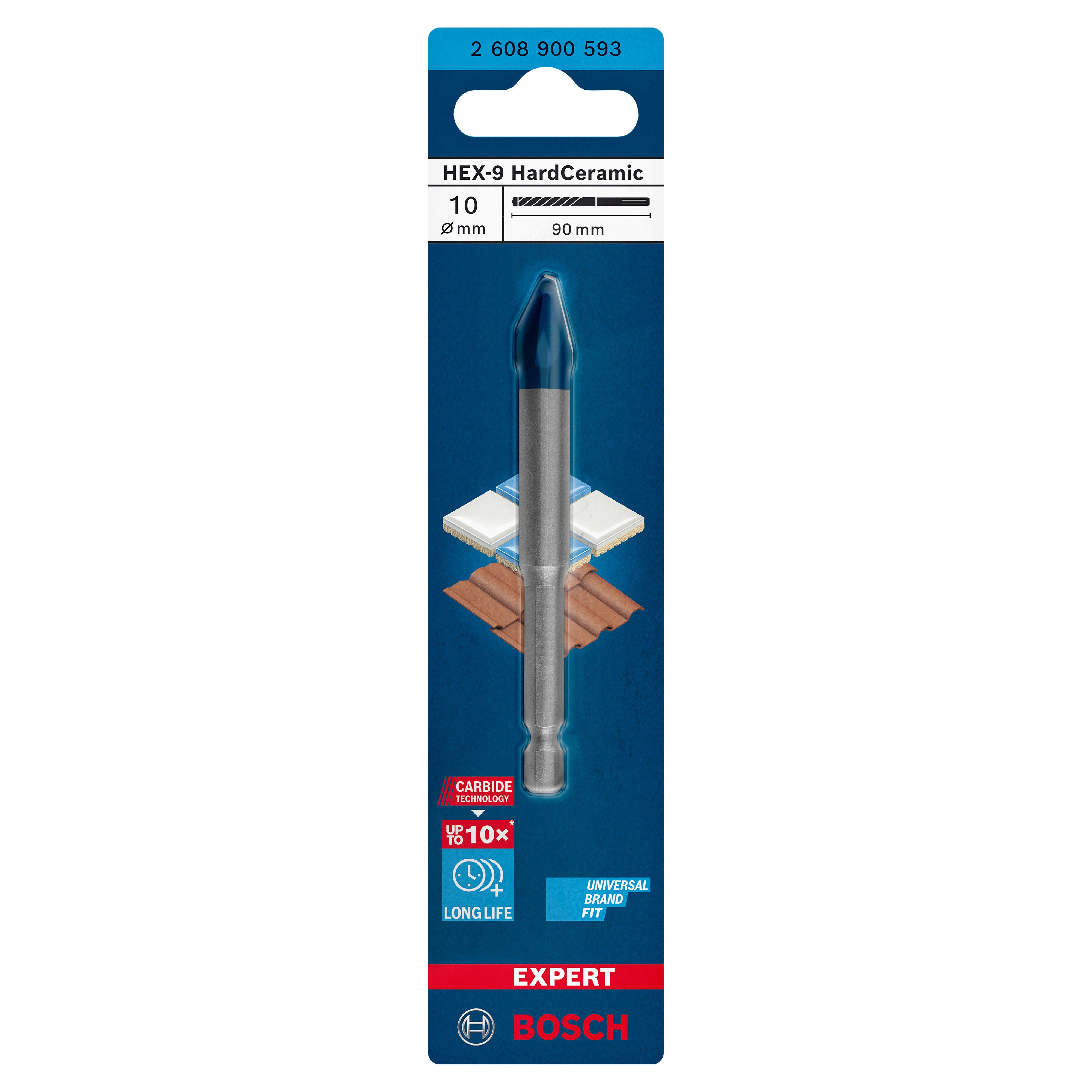 Wiertło do gresu i kamienia EXPERT HEX-9 HARDCERAMIC 10x90 mm Bosch - 4