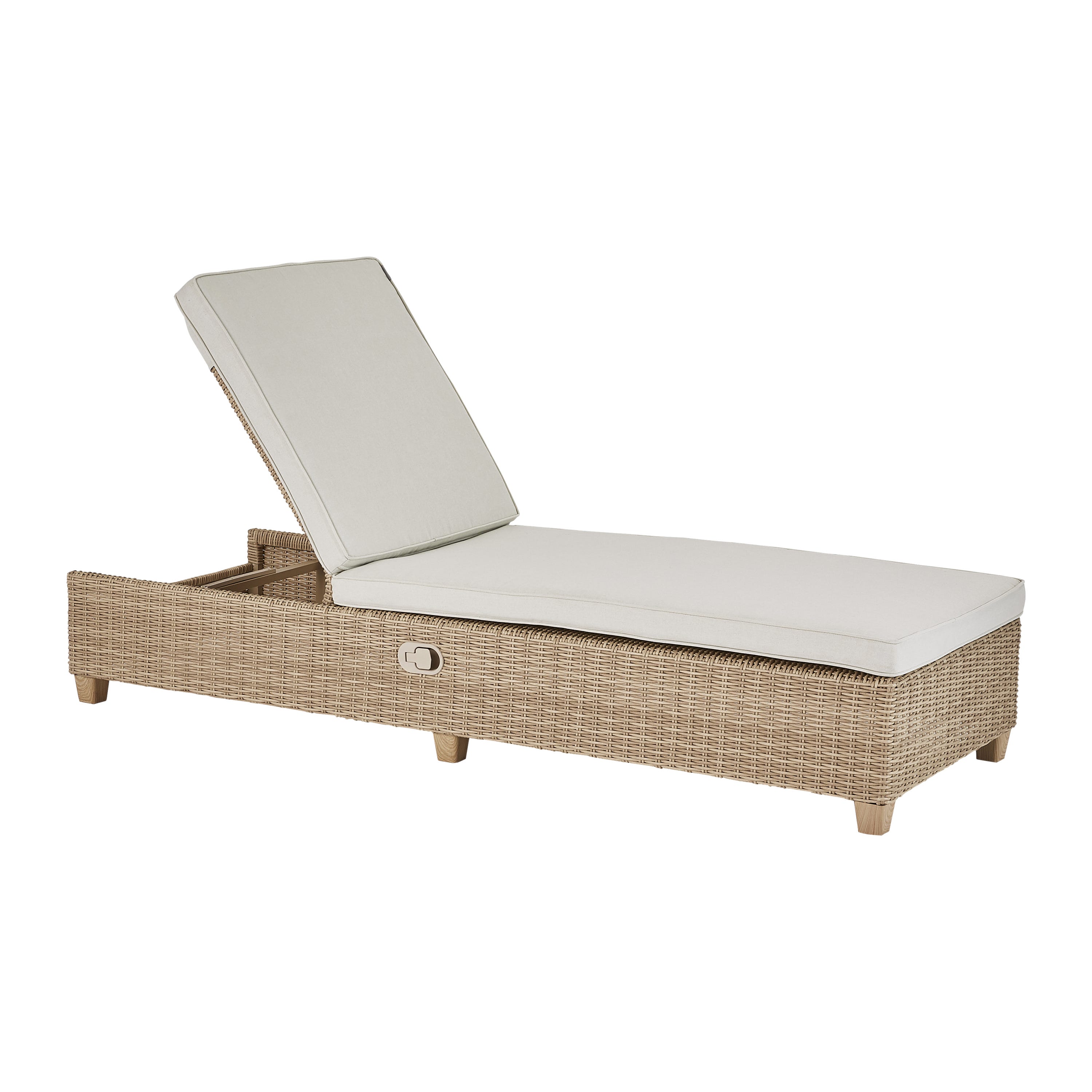 Lettino regolabile da esterno HWC-D80 polyrattan antracite con cuscino arancione | Leroy Merlin Lettino regolabile da esterno HWC-D80 polyrattan antracite con cuscino arancione | Leroy Merlin