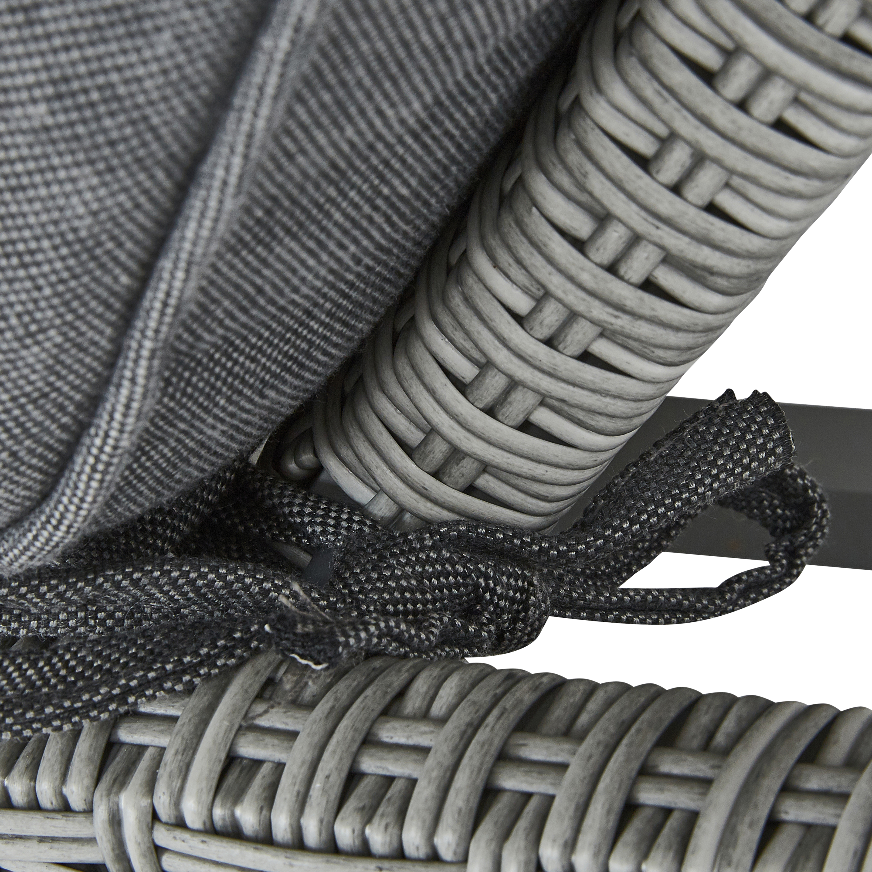 Espreguiçadeira de rattan cinza NATERIAL DAVOS 197X65X36CM - 7