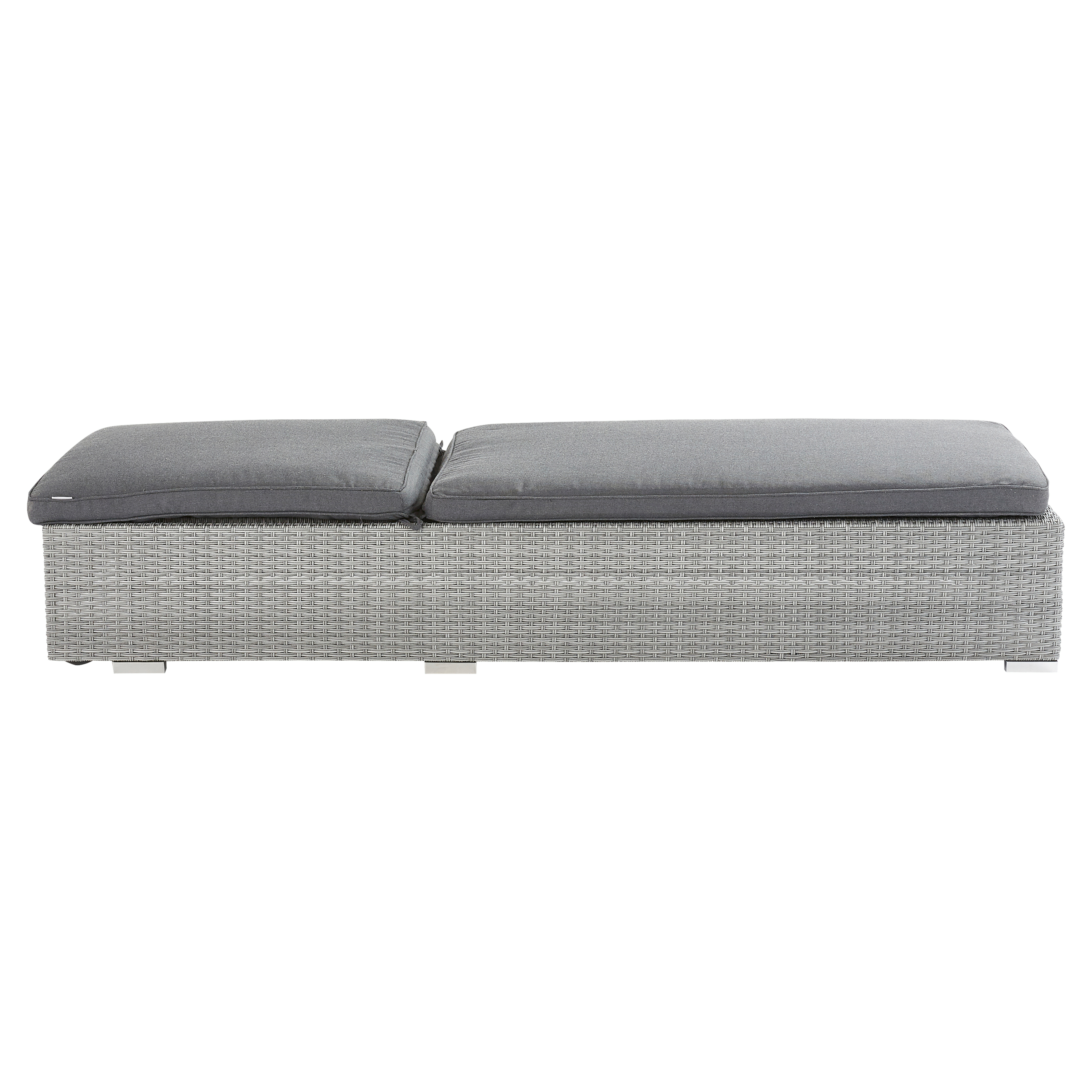 Espreguiçadeira de rattan cinza NATERIAL DAVOS 197X65X36CM - 14