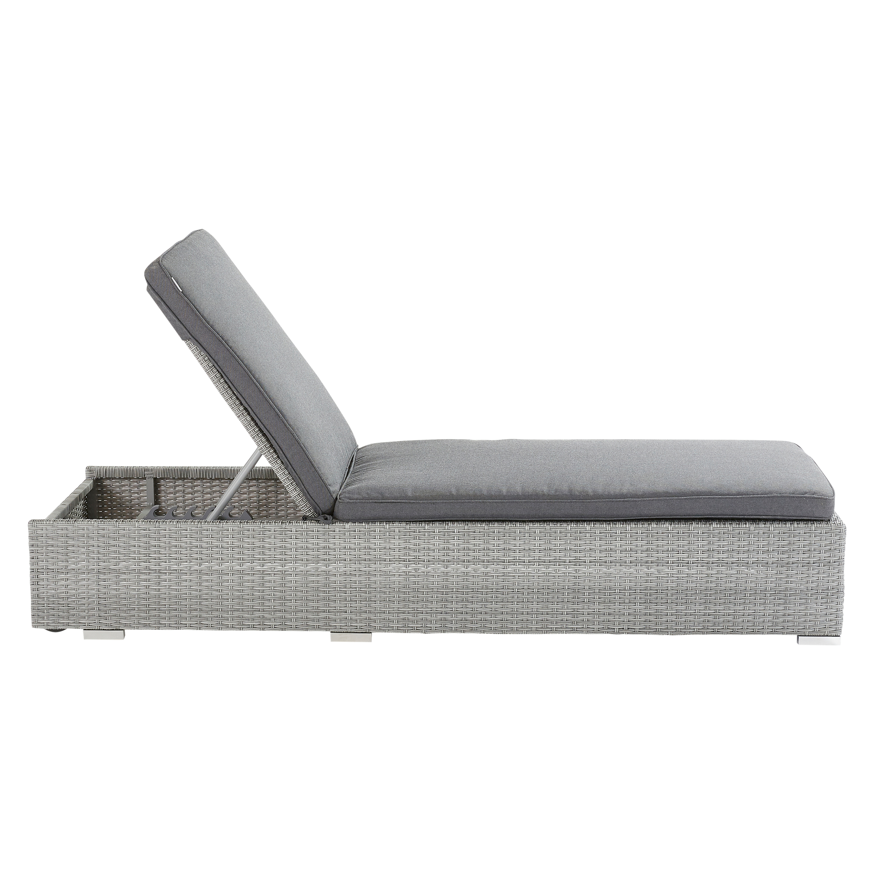 Espreguiçadeira de rattan cinza NATERIAL DAVOS 197X65X36CM - 12
