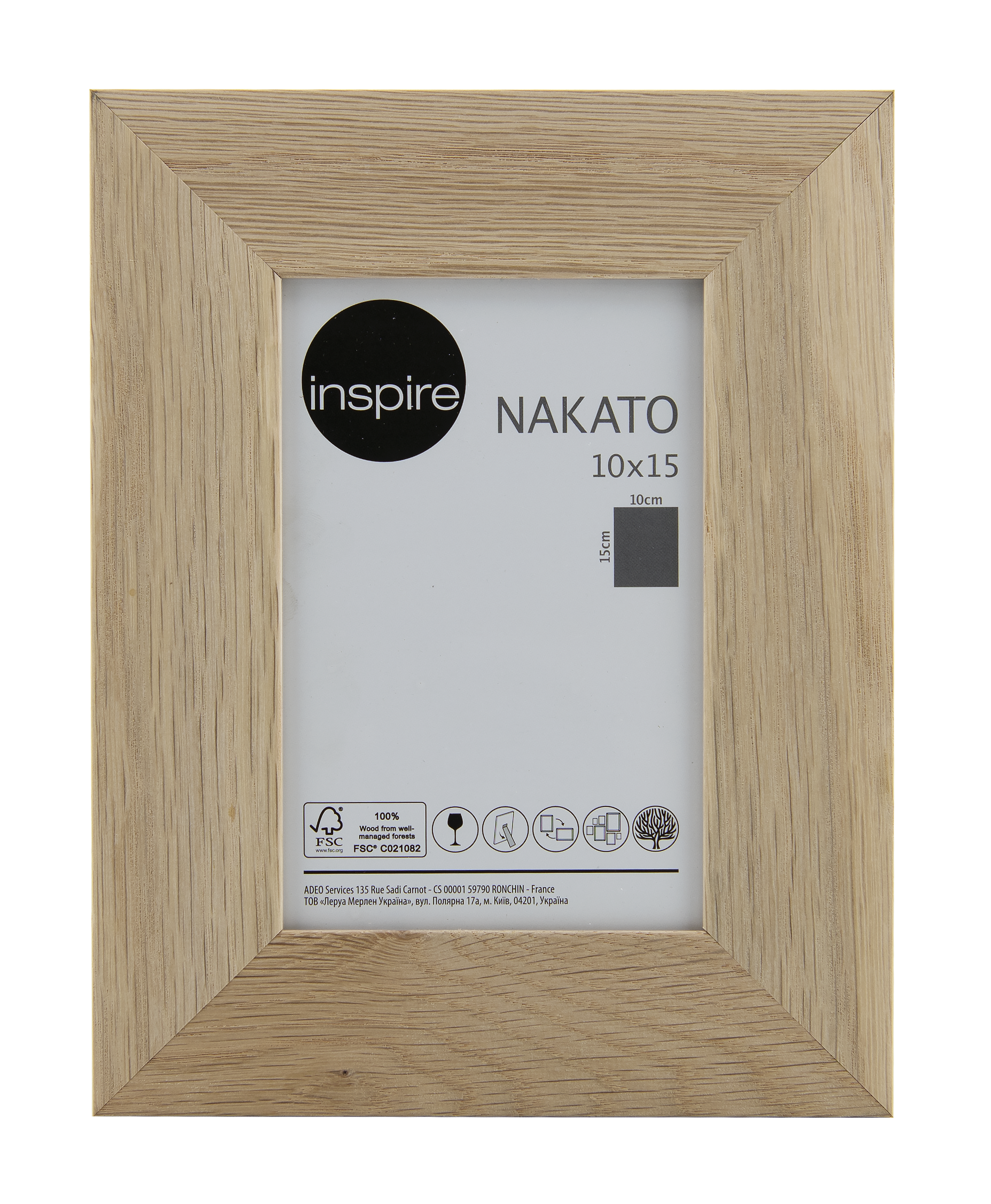 Ramka na zdjęcia Nakato 10 x 15 cm dąb MDF Inspire