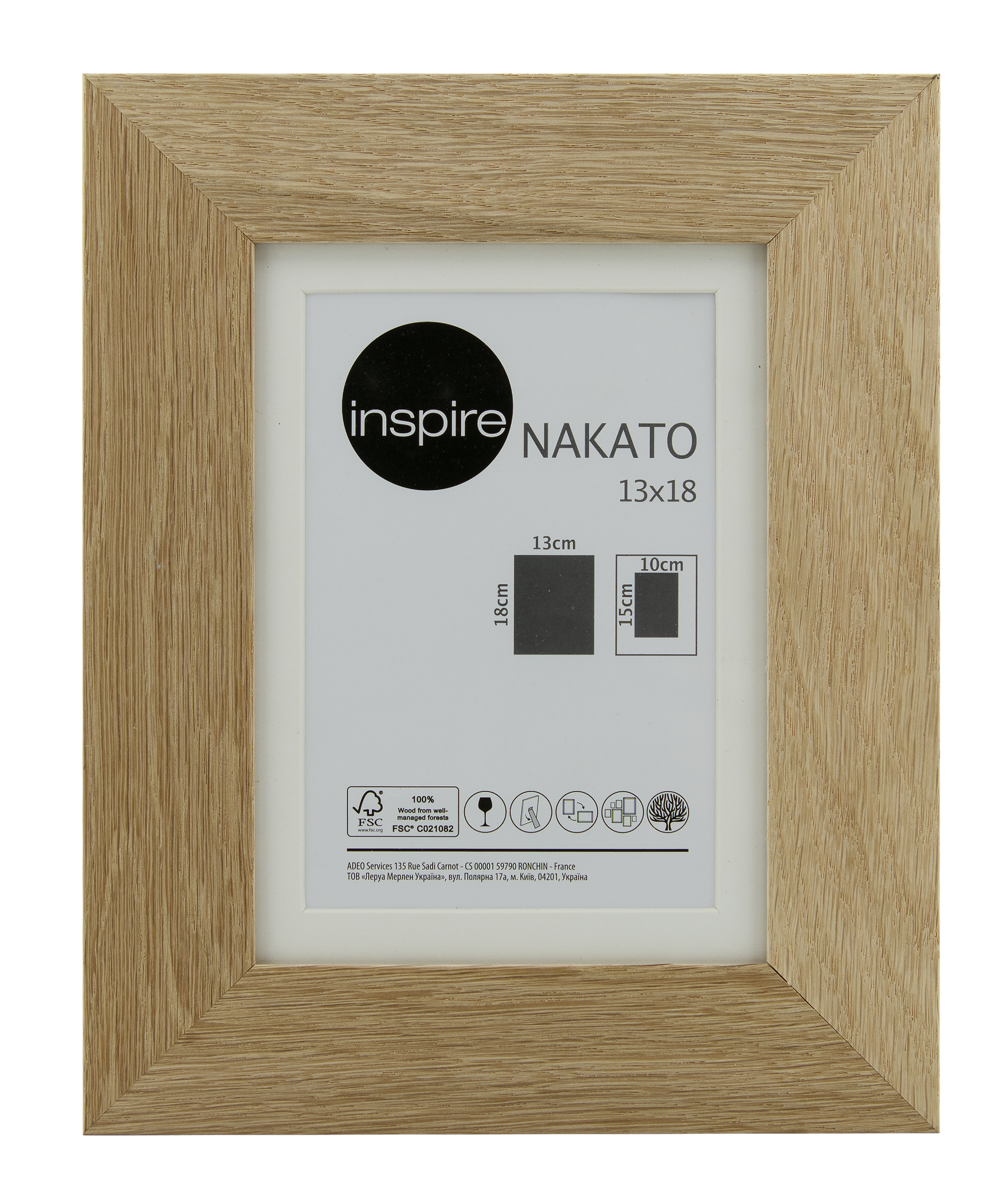 Ramka na zdjęcia Nakato 13 x 18 cm dąb MDF Inspire