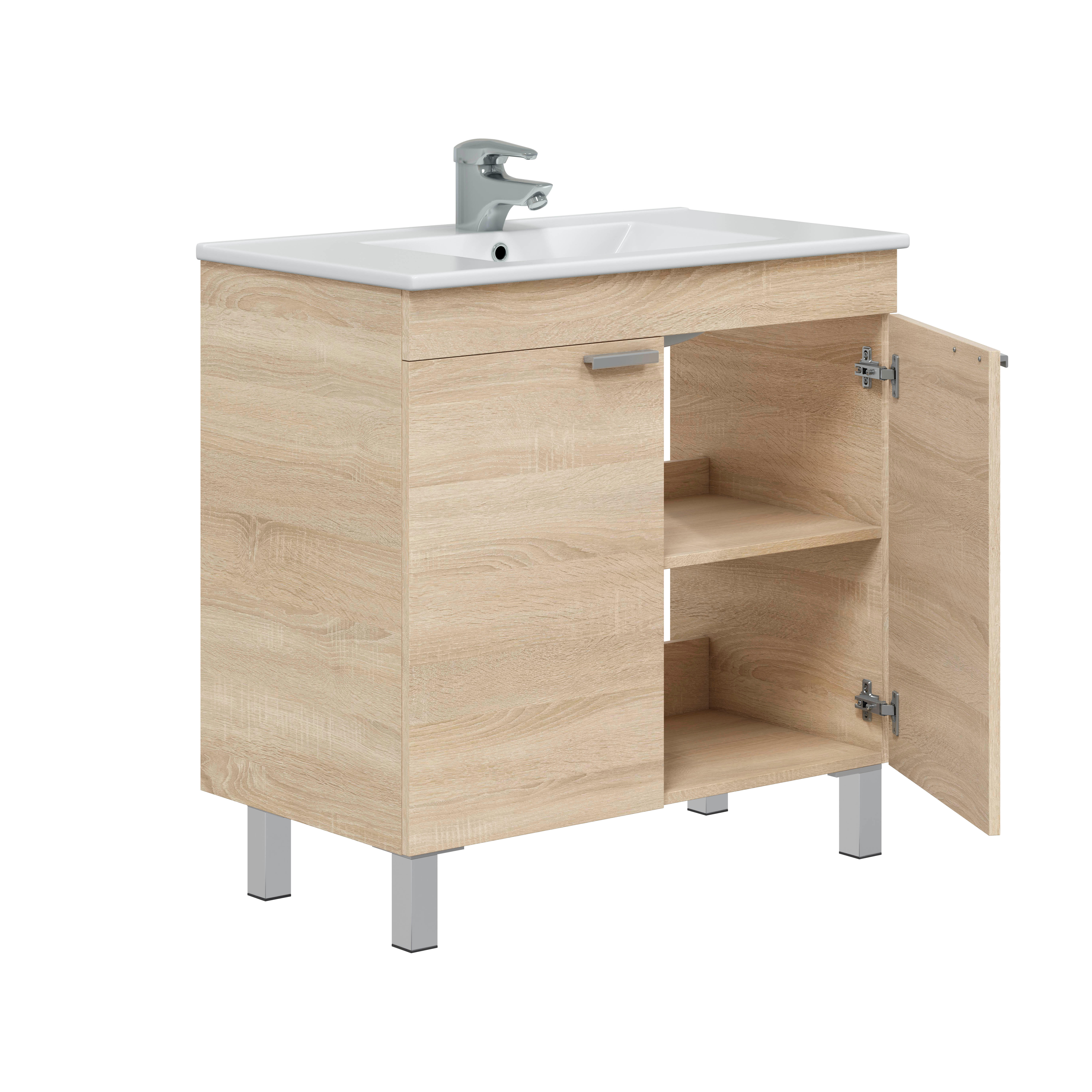 MUEBLE DE BAÑO NEXA ROBLE 80X45CM 2 PUERTAS - 3