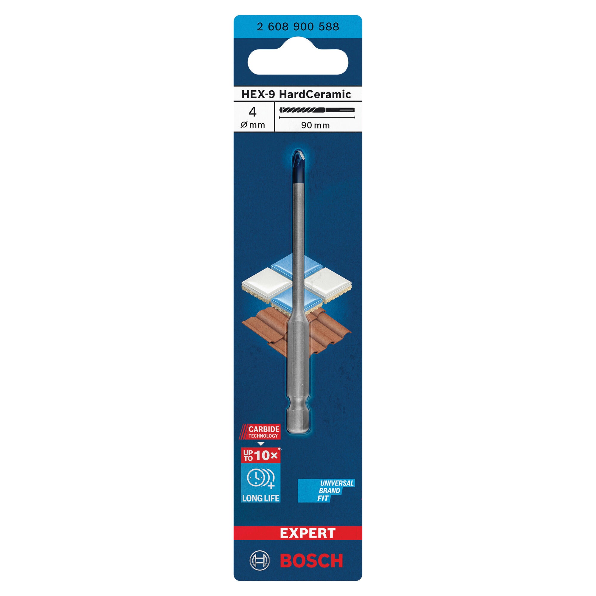 Wiertło do gresu i kamienia EXPERT HEX-9 HARDCERAMIC 4x90 mm Bosch - 4