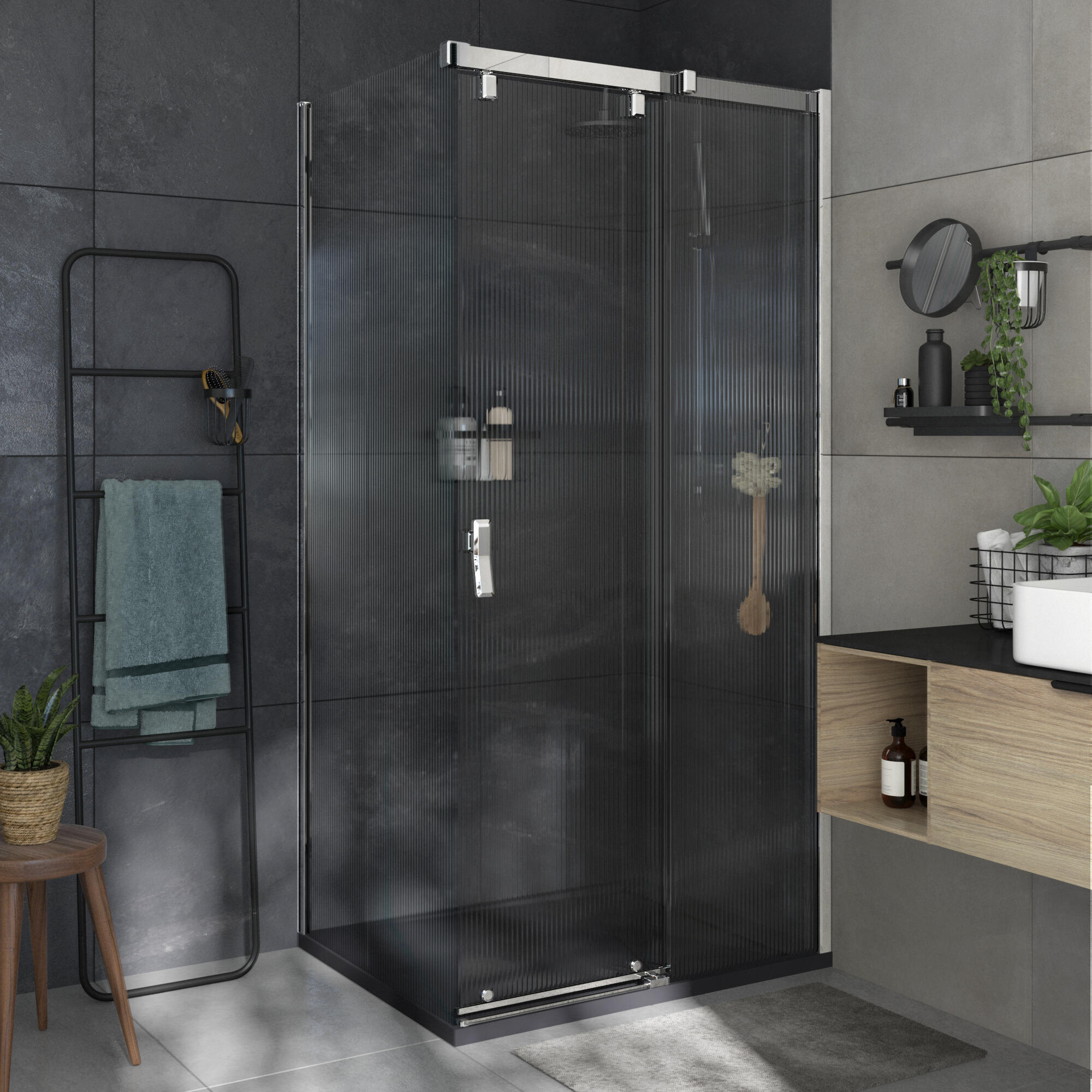 Ściana boczna do połączenia z drzwiami przesuwnymi Neo Struktura 80 X 200 Sensea - 4