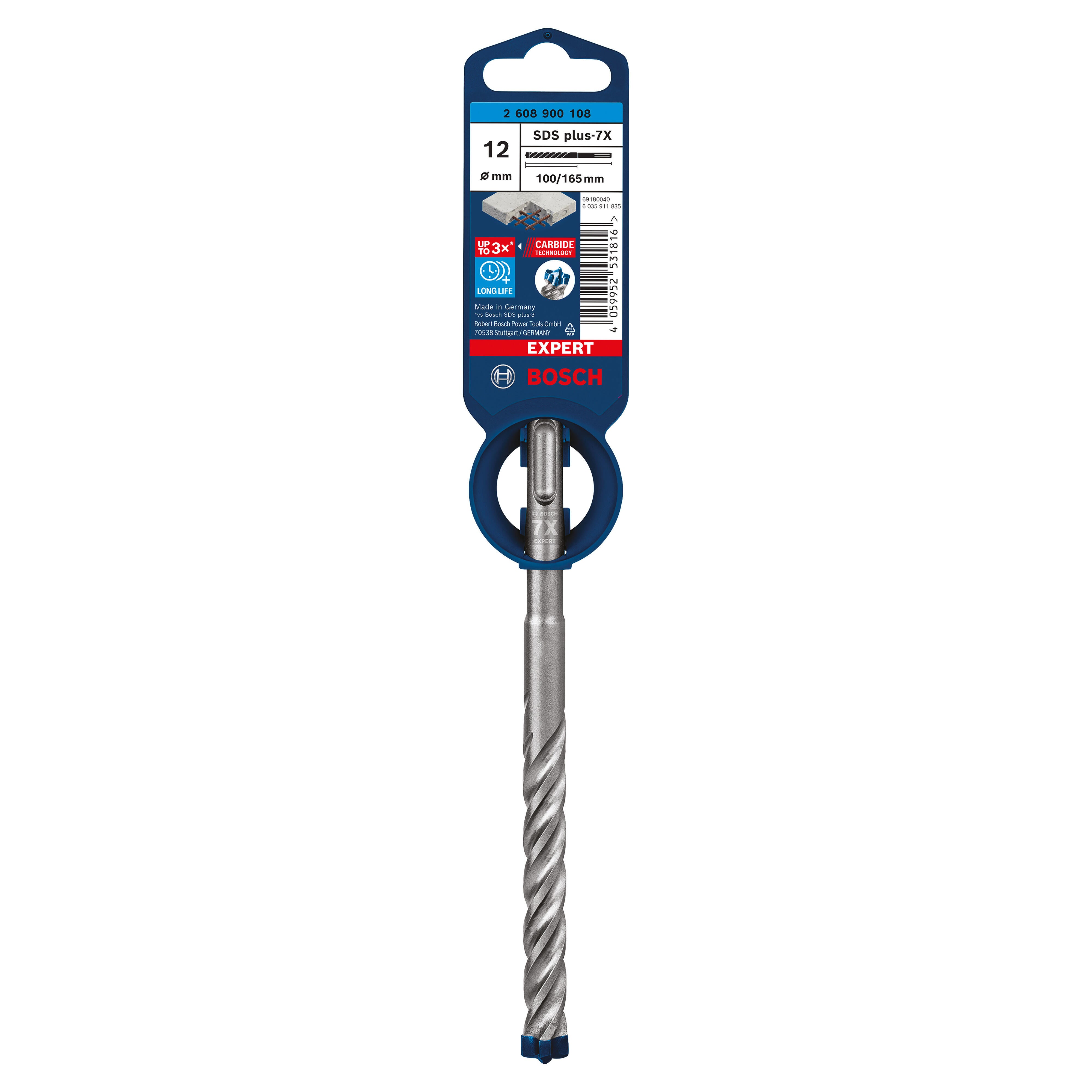 Wiertło do betonu 4-ostrzowe SDS-Plus 12x165 mm Bosch - 4
