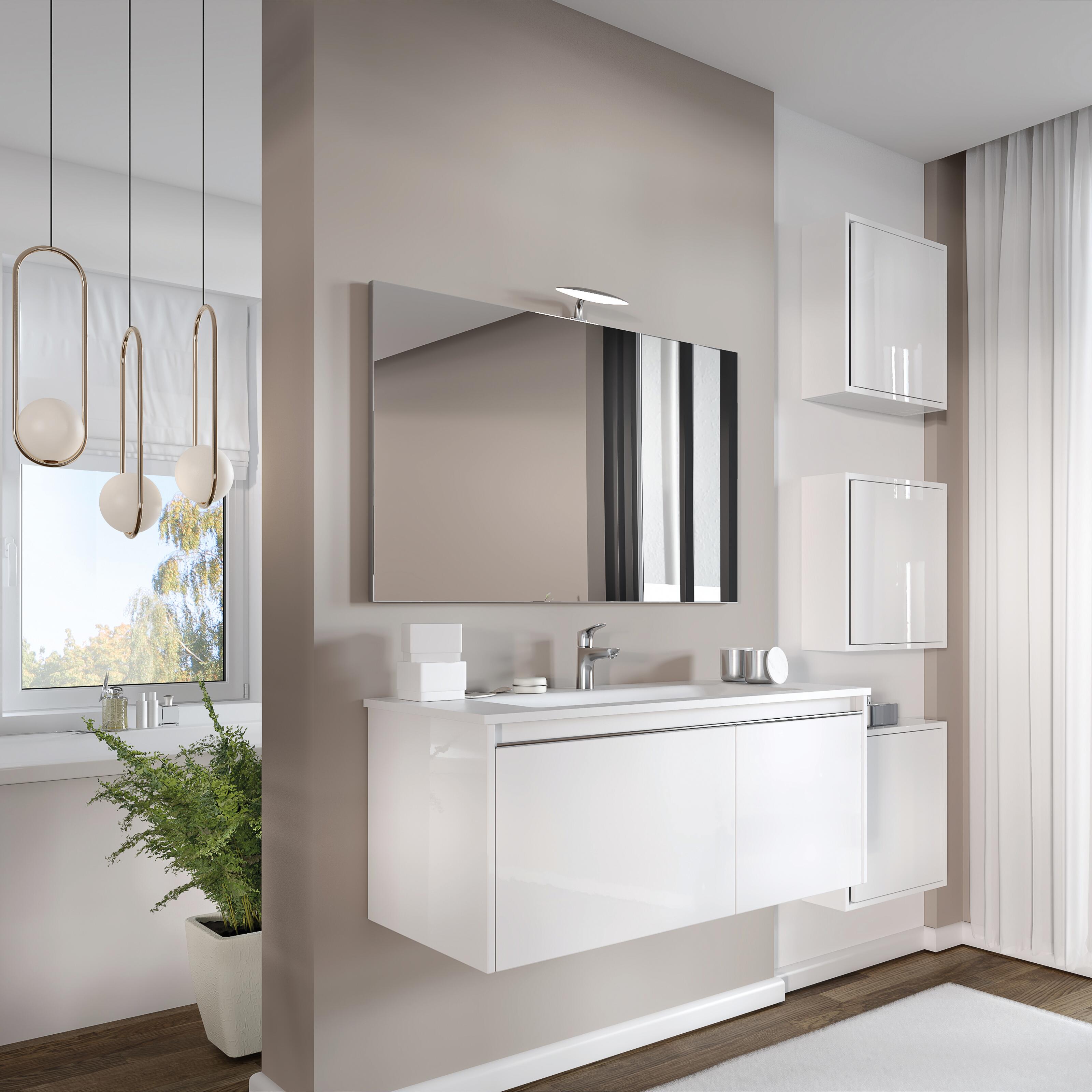 Mobile Sottolavabo Vicco Majest 80,1x62 Cm, Bianco/lucido, 2 Cassetti, Truciolato 16 Mm, Per Bagno Moderno