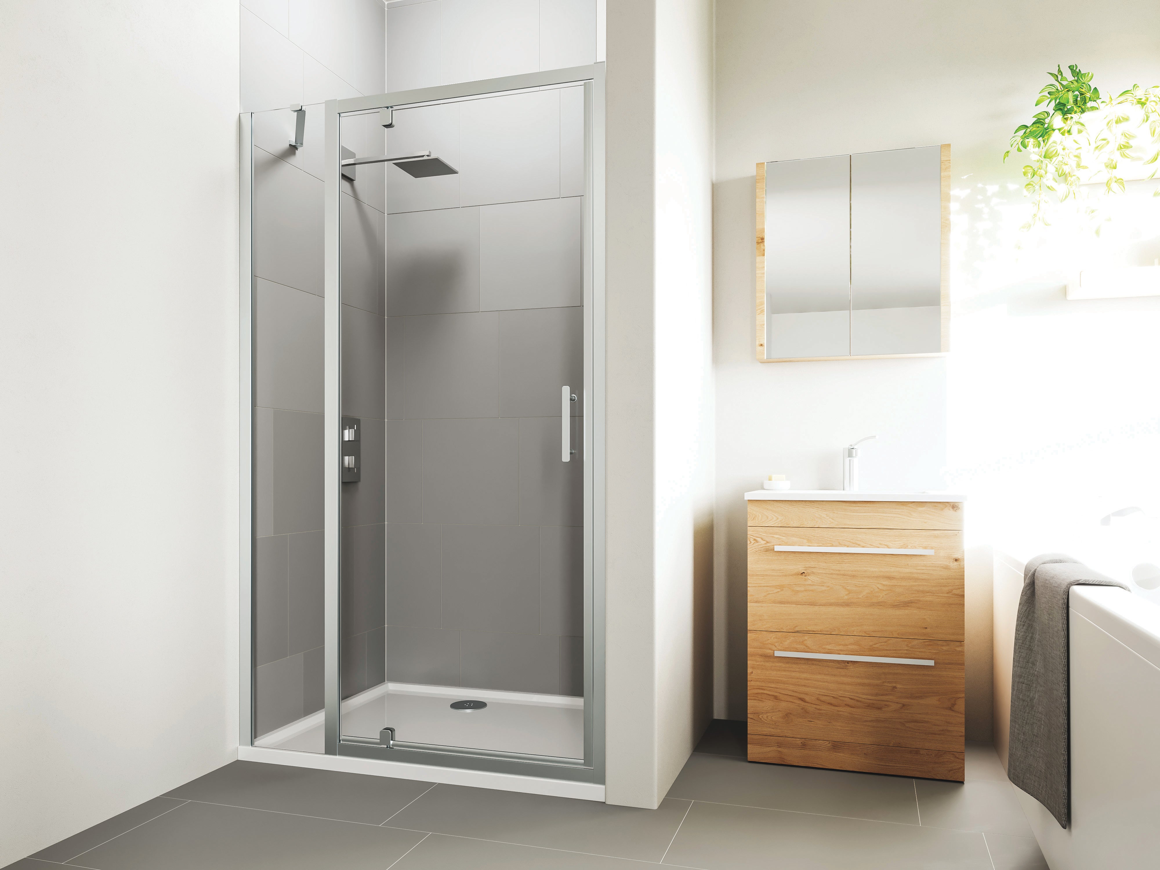 Porta doccia Verve, L 50 cm x H 190 cm x SP 6 mm, profilo cromo - 2