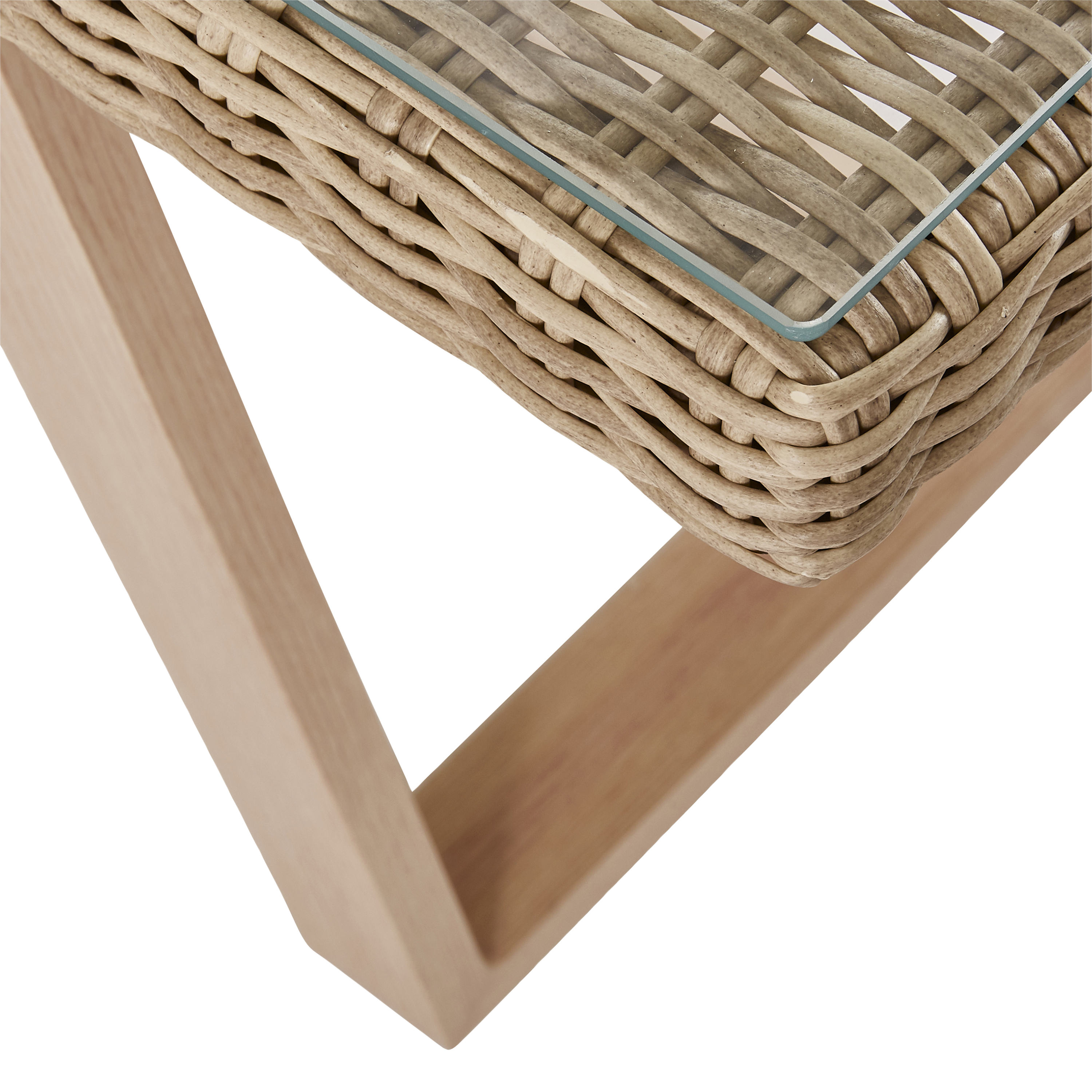 Tavolo da pranzo per giardino Medena NATERIAL in alluminio con piano in vetro beige per 6 persone 100x200cm - 32