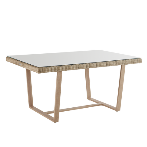 Τραπέζι Medebna Fix από αλουμίνιο/ραττάν σε χρώμα φυσικό 