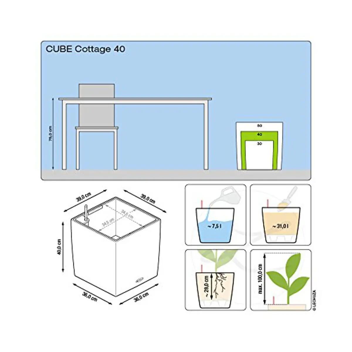 Vaso autoirrigante LECHUZA in polipropilene marrone H 40 x L 40 x P 40 cm - 4