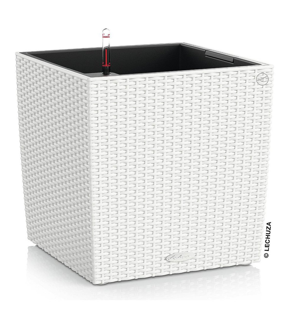 Vaso autoirrigante Cubico Cottage LECHUZA in polipropilene bianco H 40 x ø 40 cm - 4