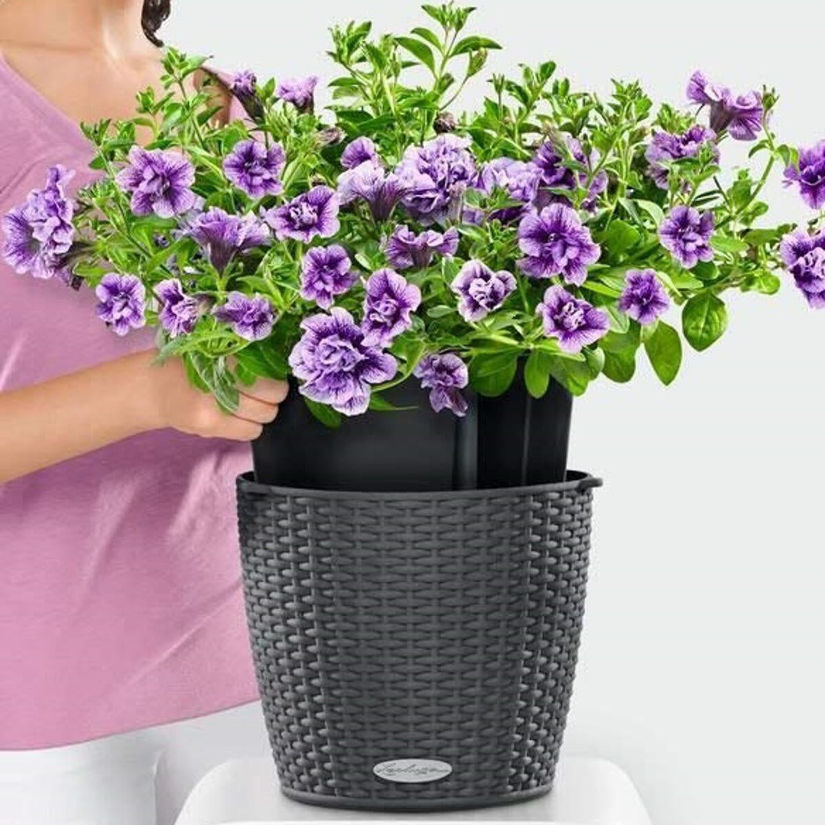 Vaso autoirrigante LECHUZA in polipropilene nero H 23 x ø 27 cm - 3