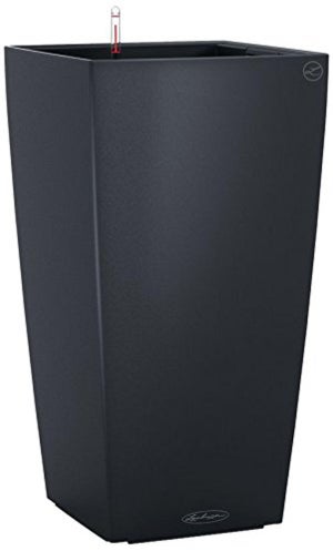Vaso quadrato in resina Genesis h. 50 cm. Antracite | Leroy Merlin