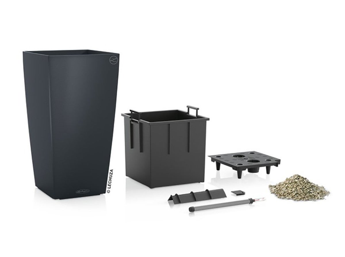 Vaso autoirrigante Cubico Color LECHUZA in polipropilene grigio H 75 x ø 40 cm - 3