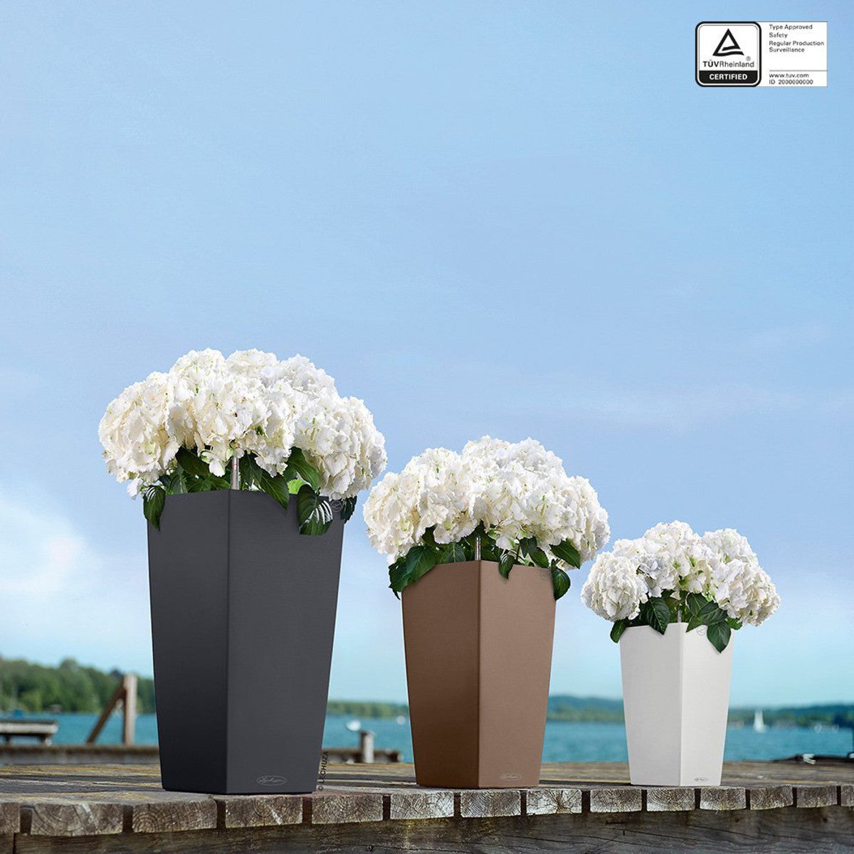 Vaso autoirrigante Cubico Color LECHUZA in polipropilene grigio H 75 x ø 40 cm - 2