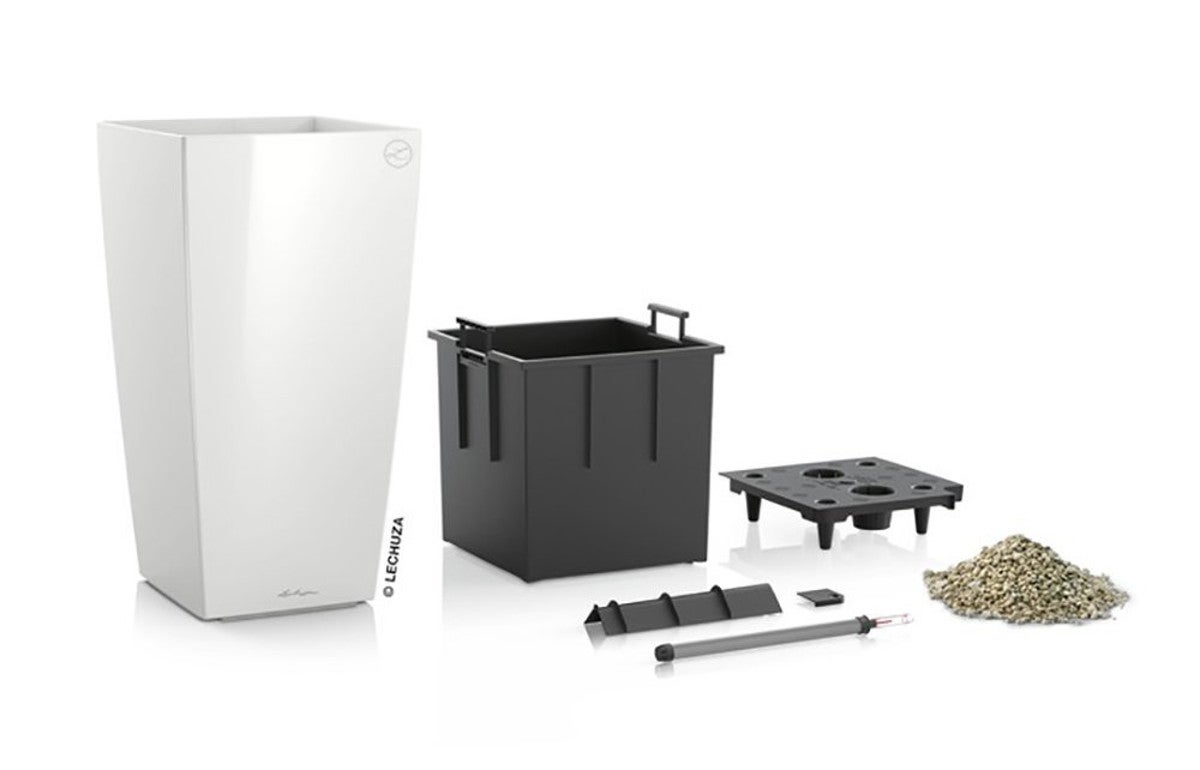 Vaso autoirrigante Cubico Color LECHUZA in polipropilene bianco H 75 x ø 40 cm - 3