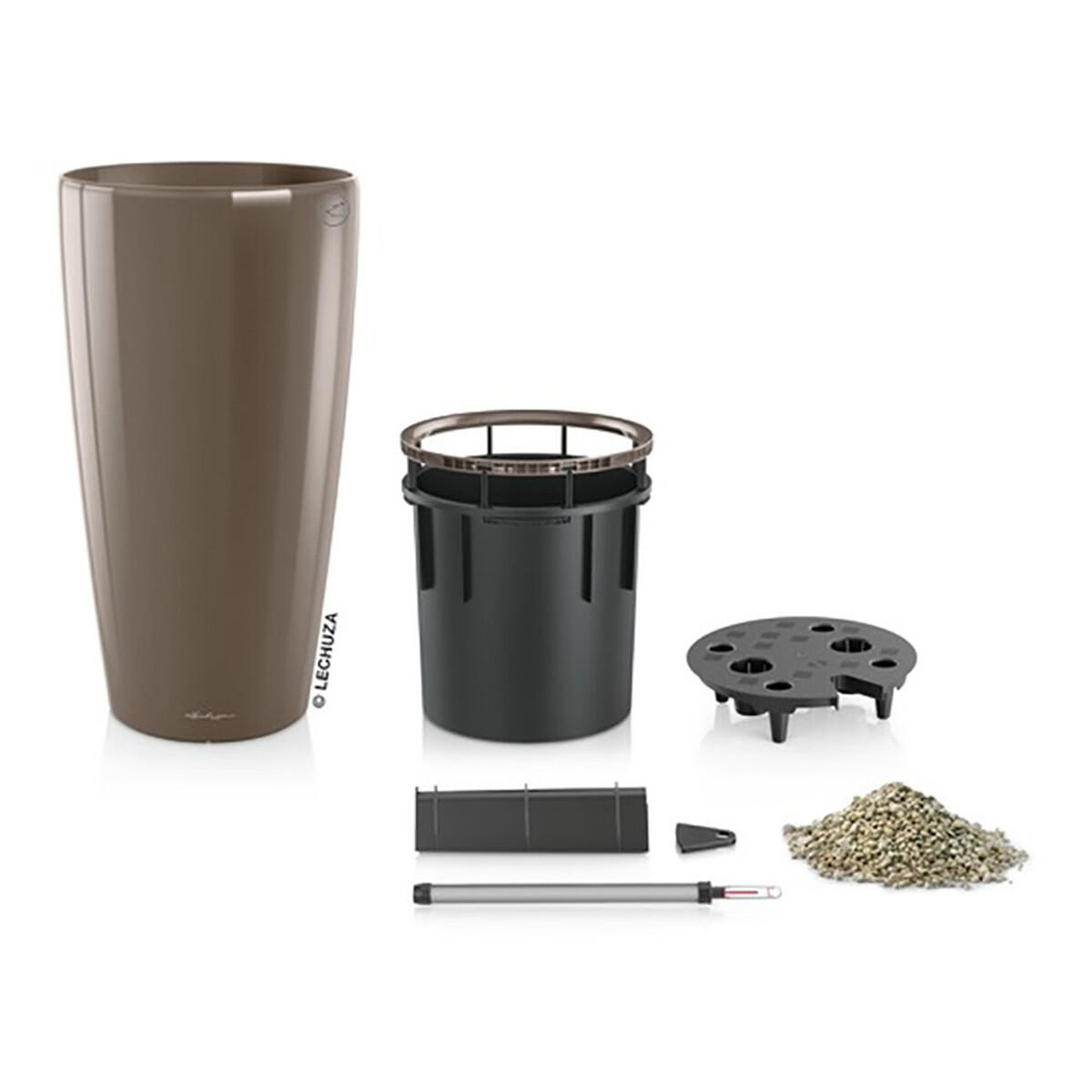 Vaso autoirrigante Rondo Premium LECHUZA in polipropilene tortora H 56 x ø 32 cm - 3