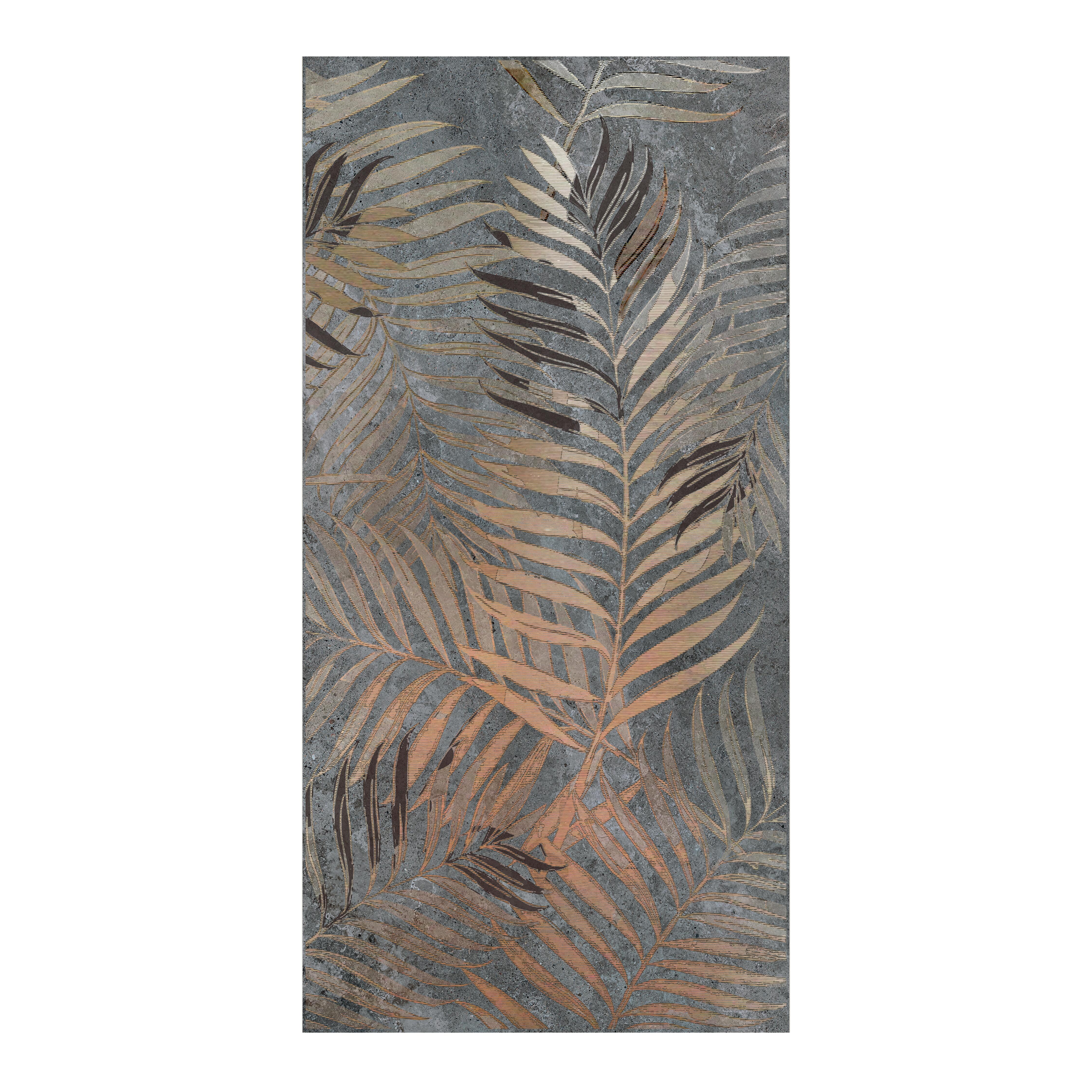 Piastrella da pavimento e rivestimento interno in gres porcellanato 60 x 120 cm rettificato smaltato oro e nero opaco Felce R9 traffico medio (pei 2/5) Sp. 9.5 mm 1.44 mq - 11