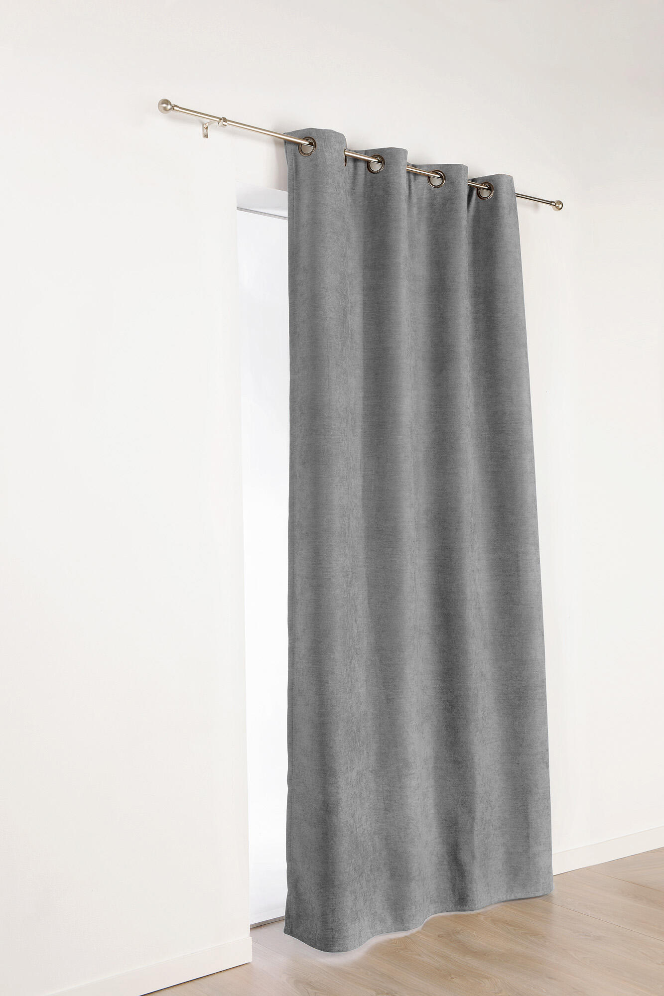 Voilage occultant thermique, Alaska, gris H.350 x l.140 cm - 2