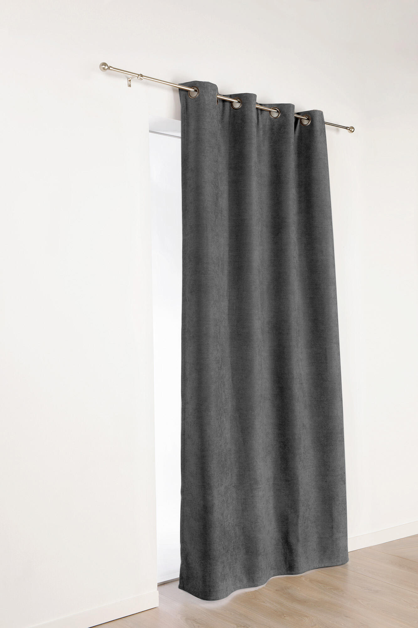 Voilage occultant thermique, Alaska, gris H.350 x l.140 cm - 2