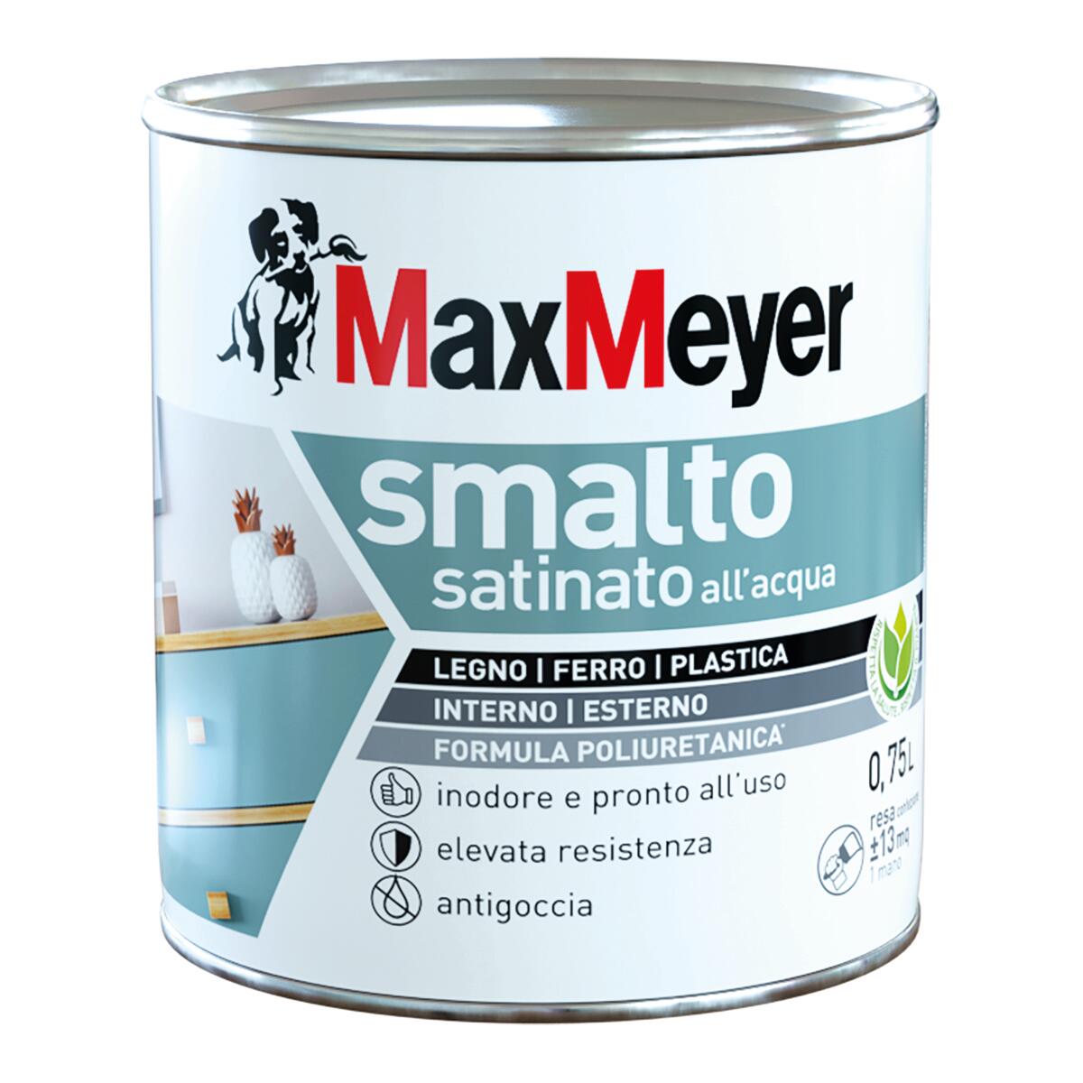 Vernice da esterno antigoccia per legno e ferro e plastica MAXMEYER poliuretanico rosso veneziano satinato, 0.75 l - 4