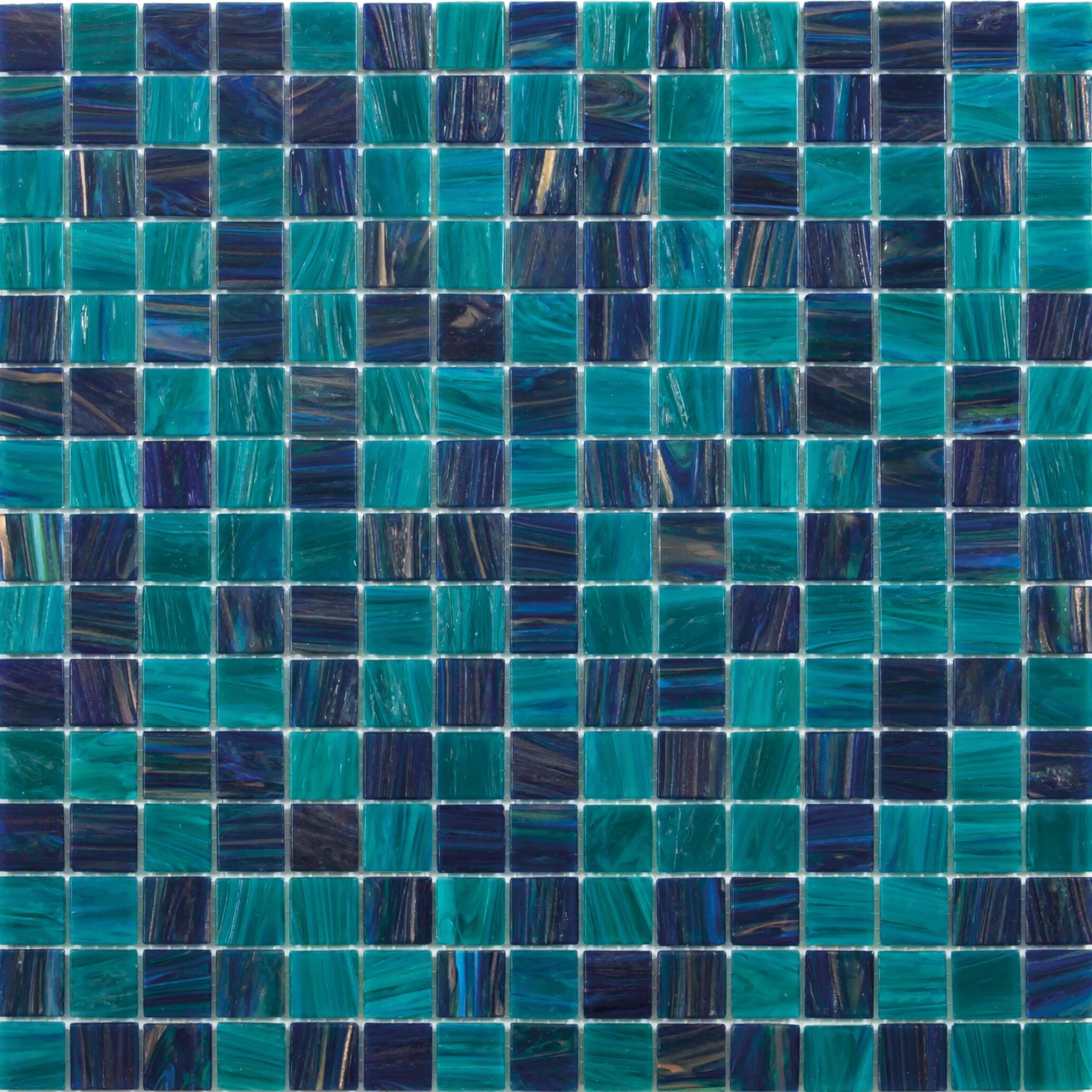 Mosaico in vetro Abyss20 blu satinato L 30 x L 31.8cm x Sp. 4 mm - 4