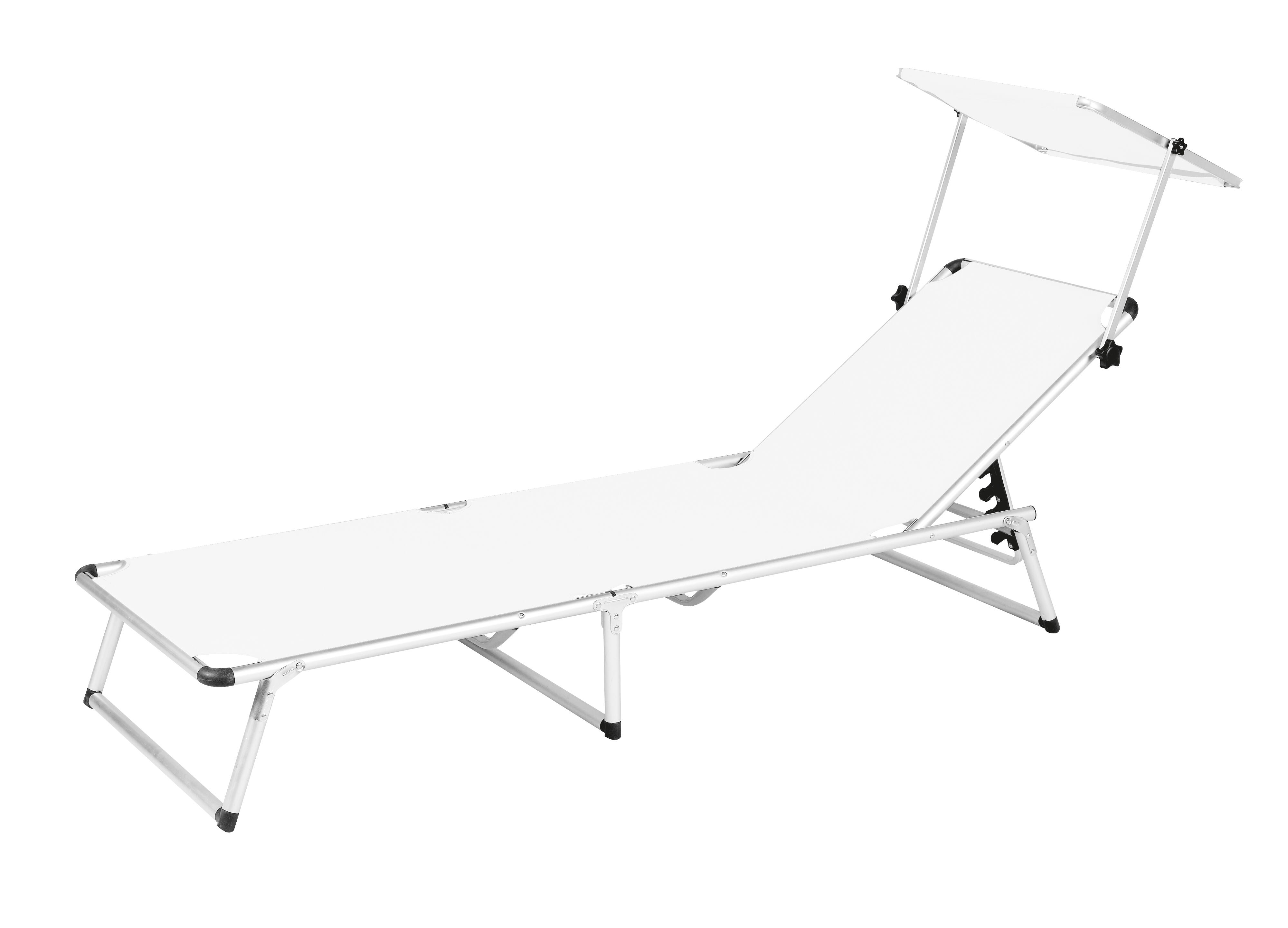 Tumbona de jardín plegable de aluminio naterial azur blanco 61x30x188 cm