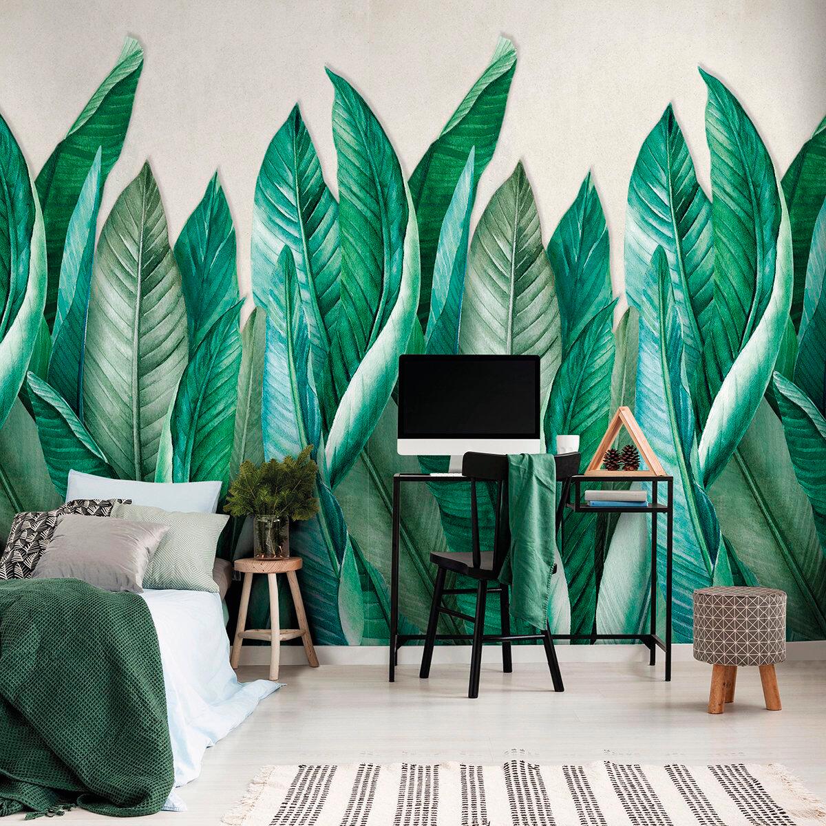 Carta Da Parati Adesiva Foresta 343x256 Cm - Fotomurale Alberi Natura Per Pareti - Foto 3