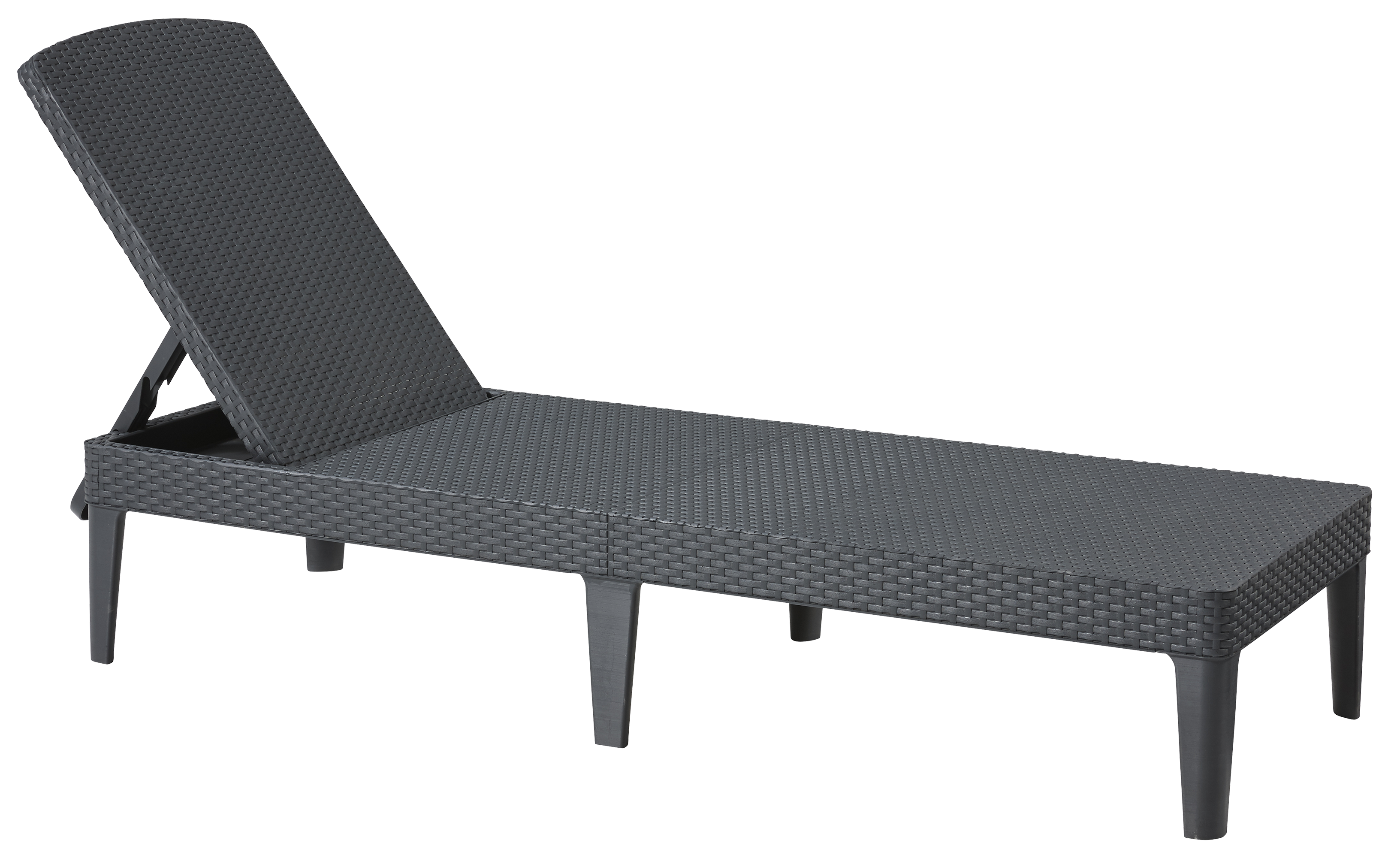 Tumbona de jardín Jaipur de resina gris 58x29x187.5 cm - 3