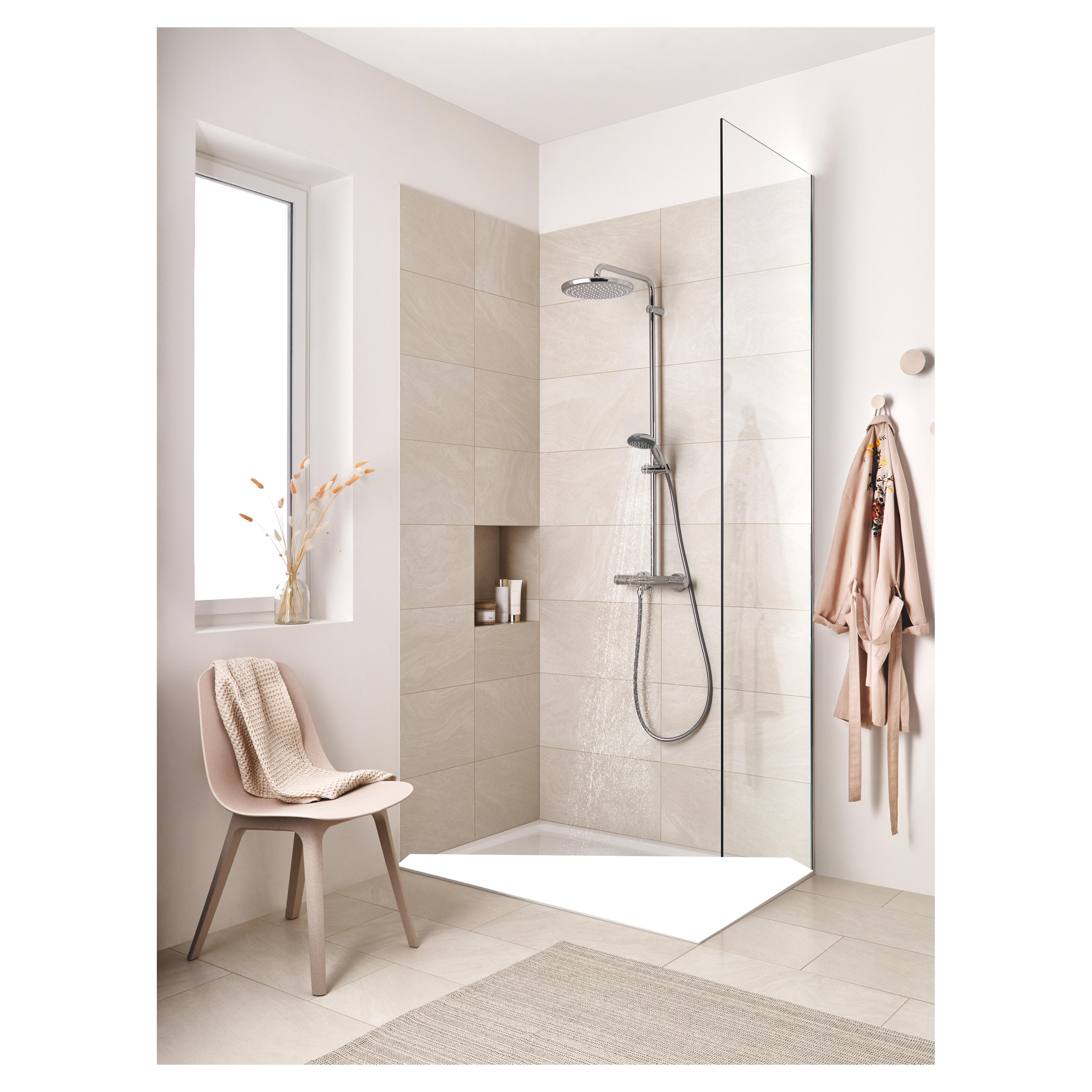 Kolumna prysznicowa z baterią termostatyczną Vitalio start Grohe chrom - 2