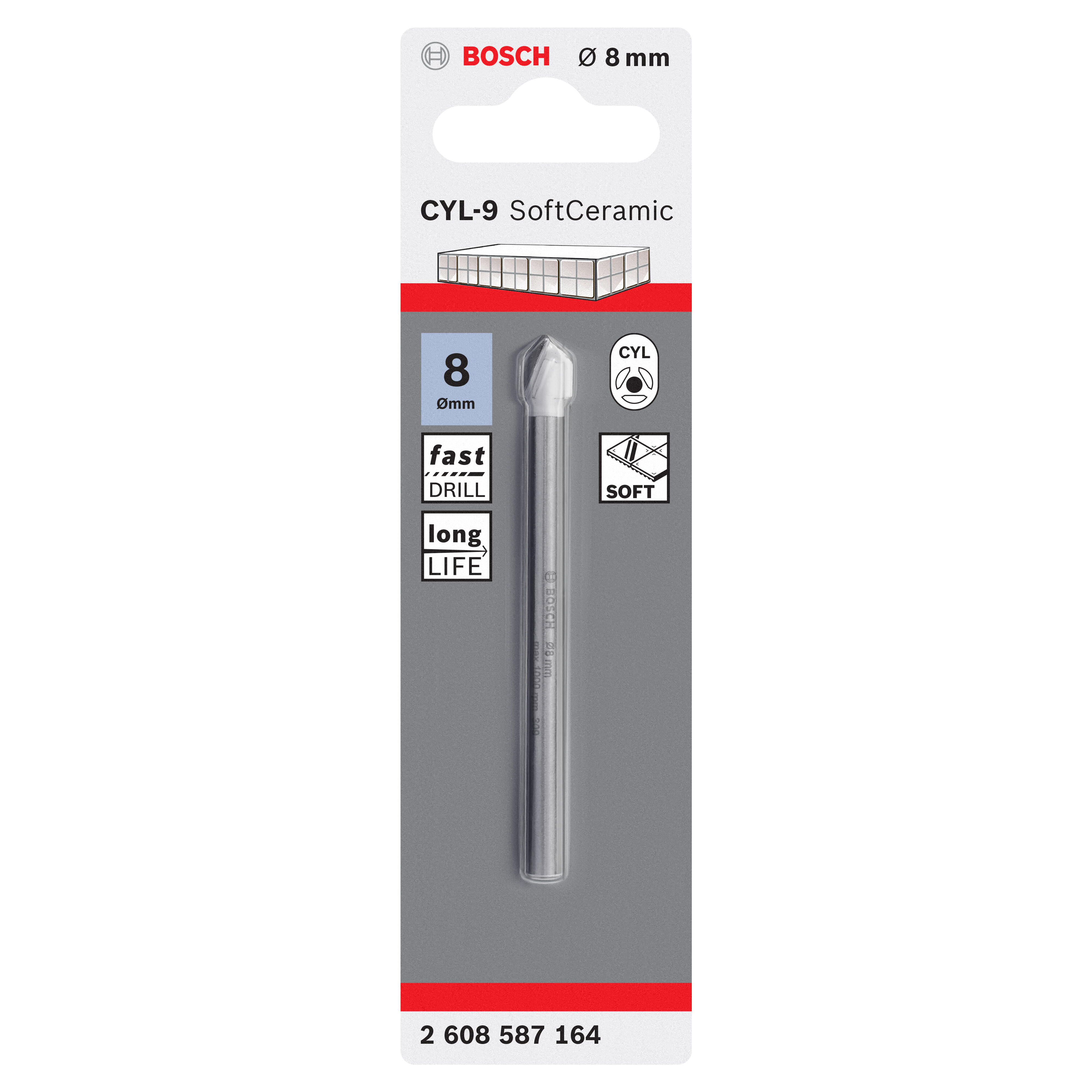 Wiertło do płytek ceramicznych CYL-9 SOFTCERAMIC 8x80 mm Bosch - 5