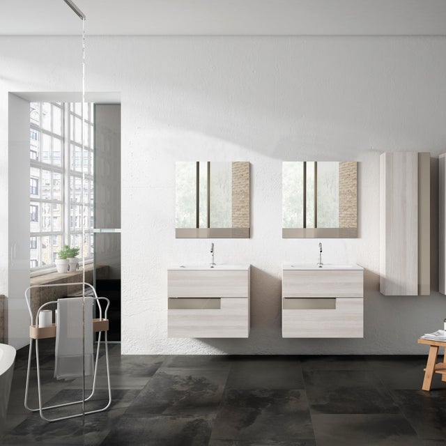 Colonna per mobile bagno Vision VISOBATH 1 anta P 27 x L 34.5 x H 120 cm betulla-tortora