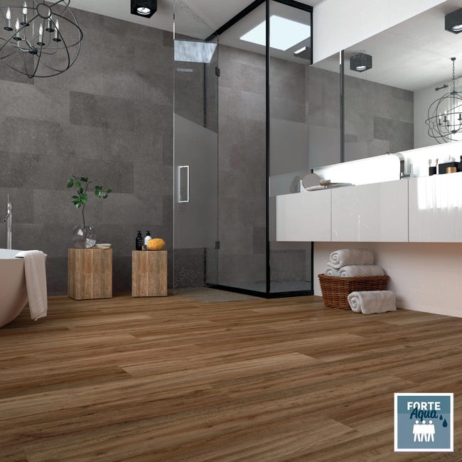 Pavimento laminato Tundra nat marrone resistente all' acqua Sp 7mm Pavimento laminato Tundra nat marrone resistente all' acqua Sp 7mm