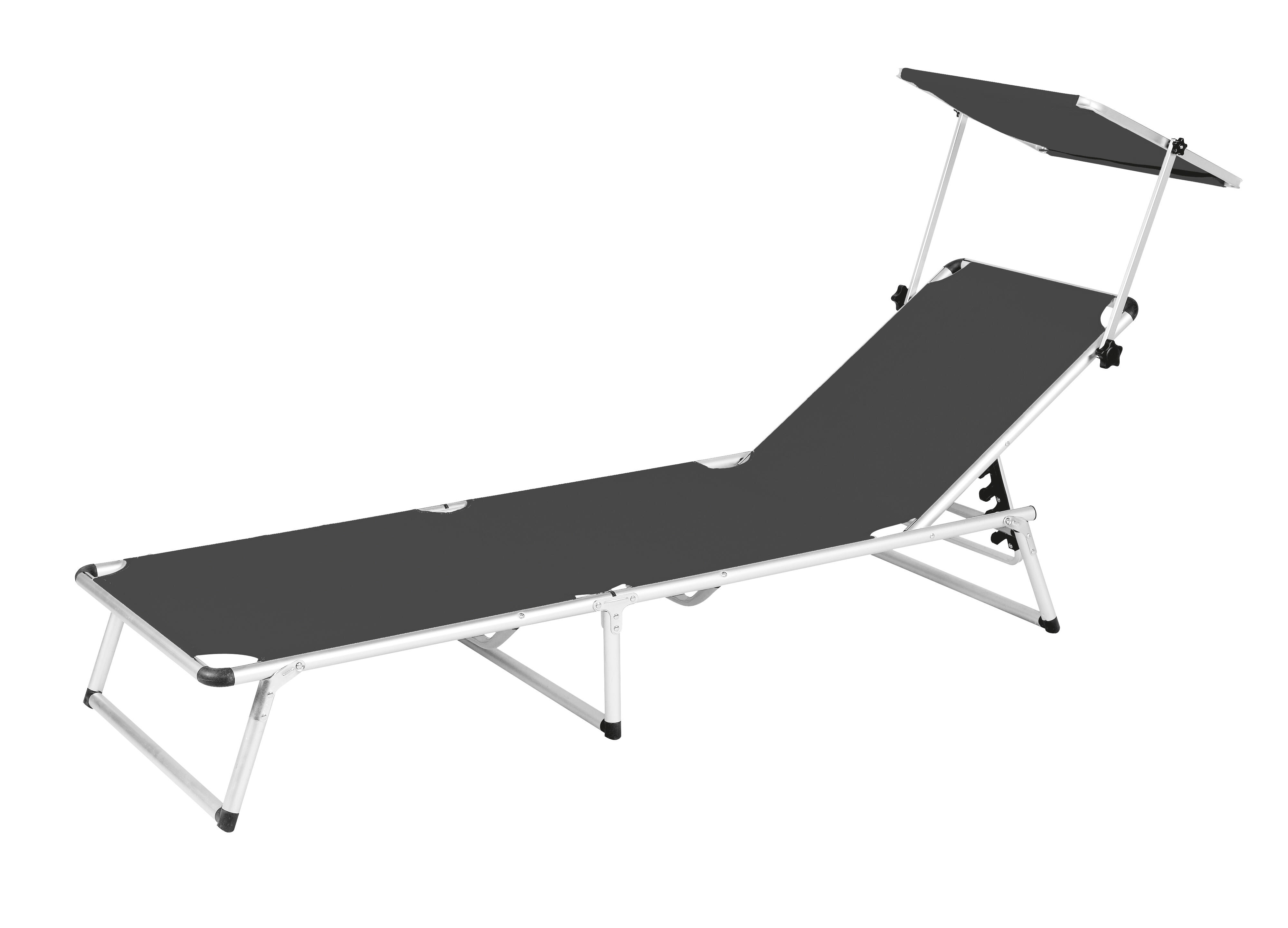 Espreguiçadeira alumínio com pala para o sol 61x188 cm antracite Azur - 14