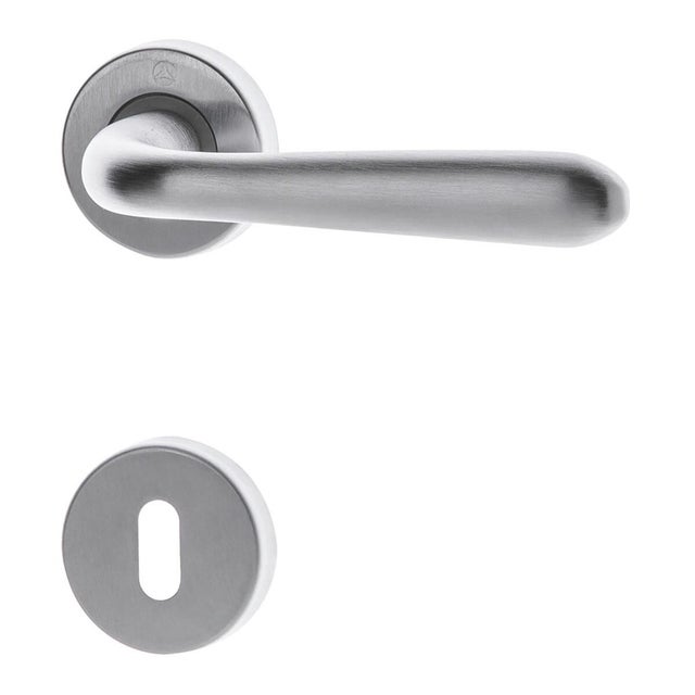 Maniglia su rosetta con bocchetta tonda GHIDINI  GM05 in zama cromo satinato